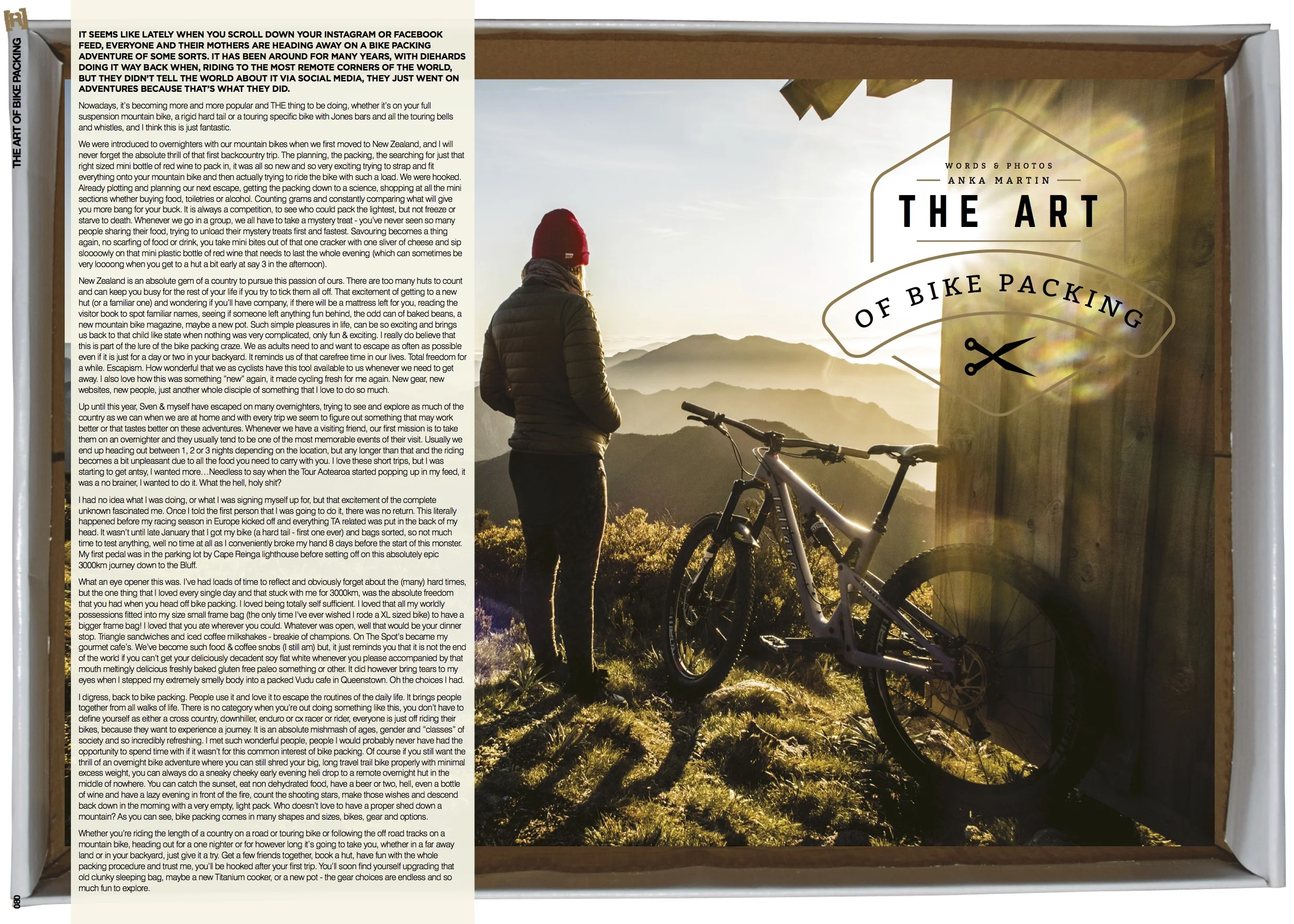 The art of bikepacking column in Revolution AUS.