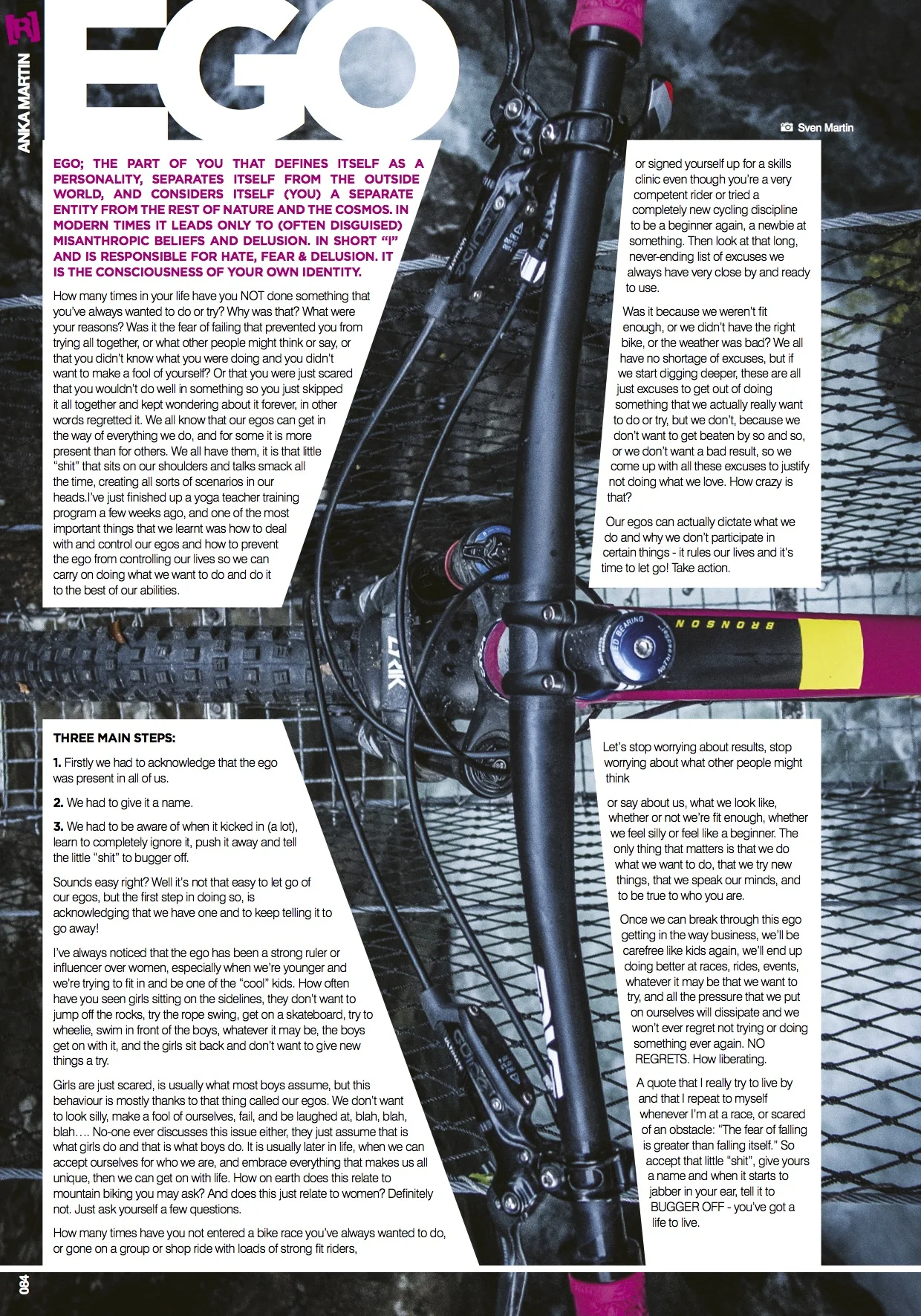 EGO - column in Revolution Mag AUS AUG 2016