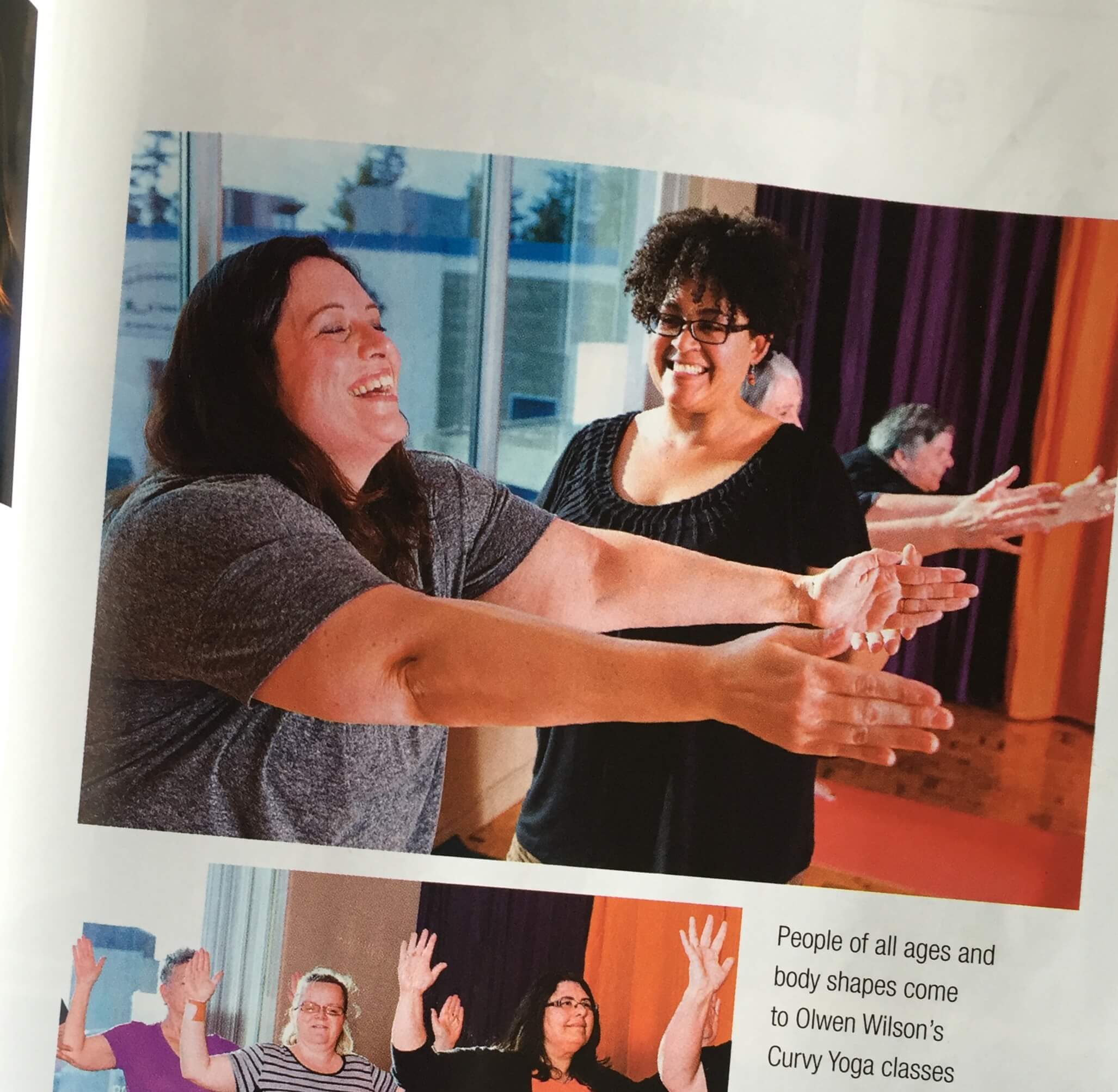 In the top picture: (from left to right) Frances R., me (Olwen Wilson), Mary O., & Laura Reed. In the bottom picture: Cathy R., Tammy W., Linda C. & Laura's arm. Photos in the magazine were taken by Tomasz Adamski.