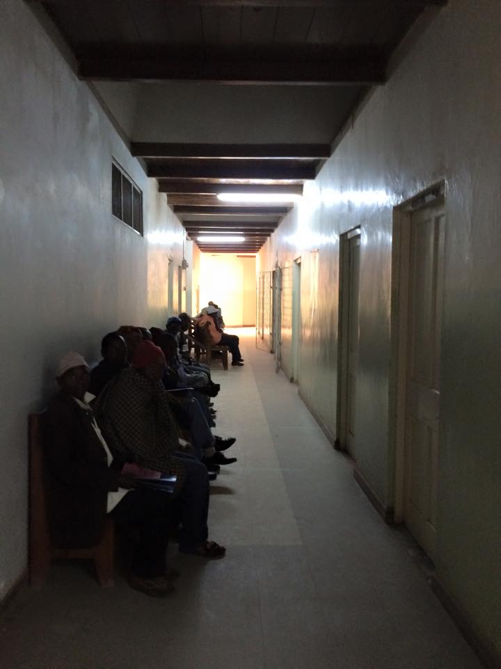 Patients wait at the only hospital in a district of 272,000 people. (Laura Payton)