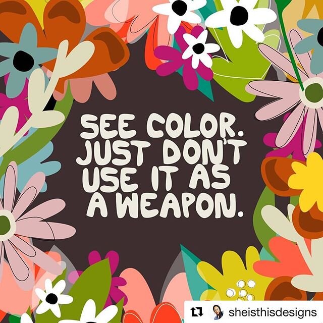 #amplifymelanatedvoices 🔊Repost @sheisthisdesigns
・・・
&ldquo;This week I talked with many of my co-workers about what's going on and the comment I heard a few times was &quot;I don't see color&quot; or &quot;I teach my kids not to see color&quot;. I