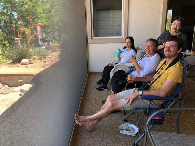 Team Loathsome Dove's "catio sit" party! Photo Credit: Nancy Chang