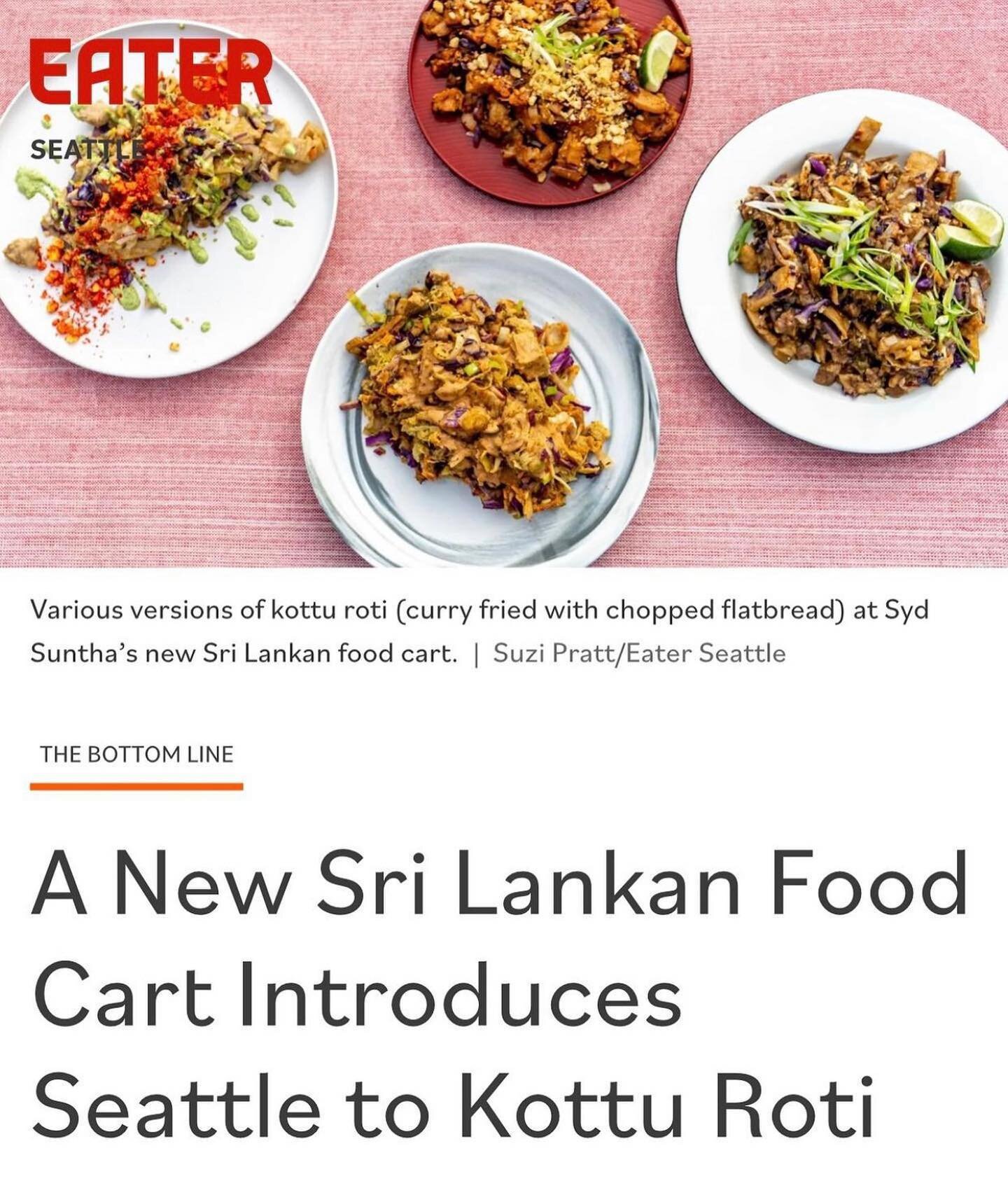 Swing by to hi to @sydsuntha in @southlakeunion and try Sri Lankan street food today only at the @slusaturdaymarket 11-4pm! @eaterseattle #seattlebrunch #seattlefoodie #eatseattle #shopsmall #farmersmarket #seattlepopup #srilankanfood #kouttu