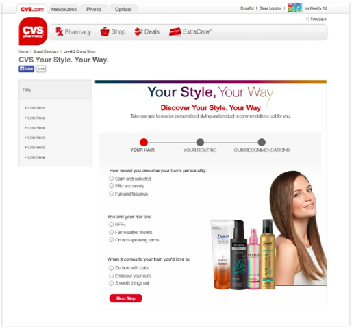 CVS.com Quiz Engagement Page