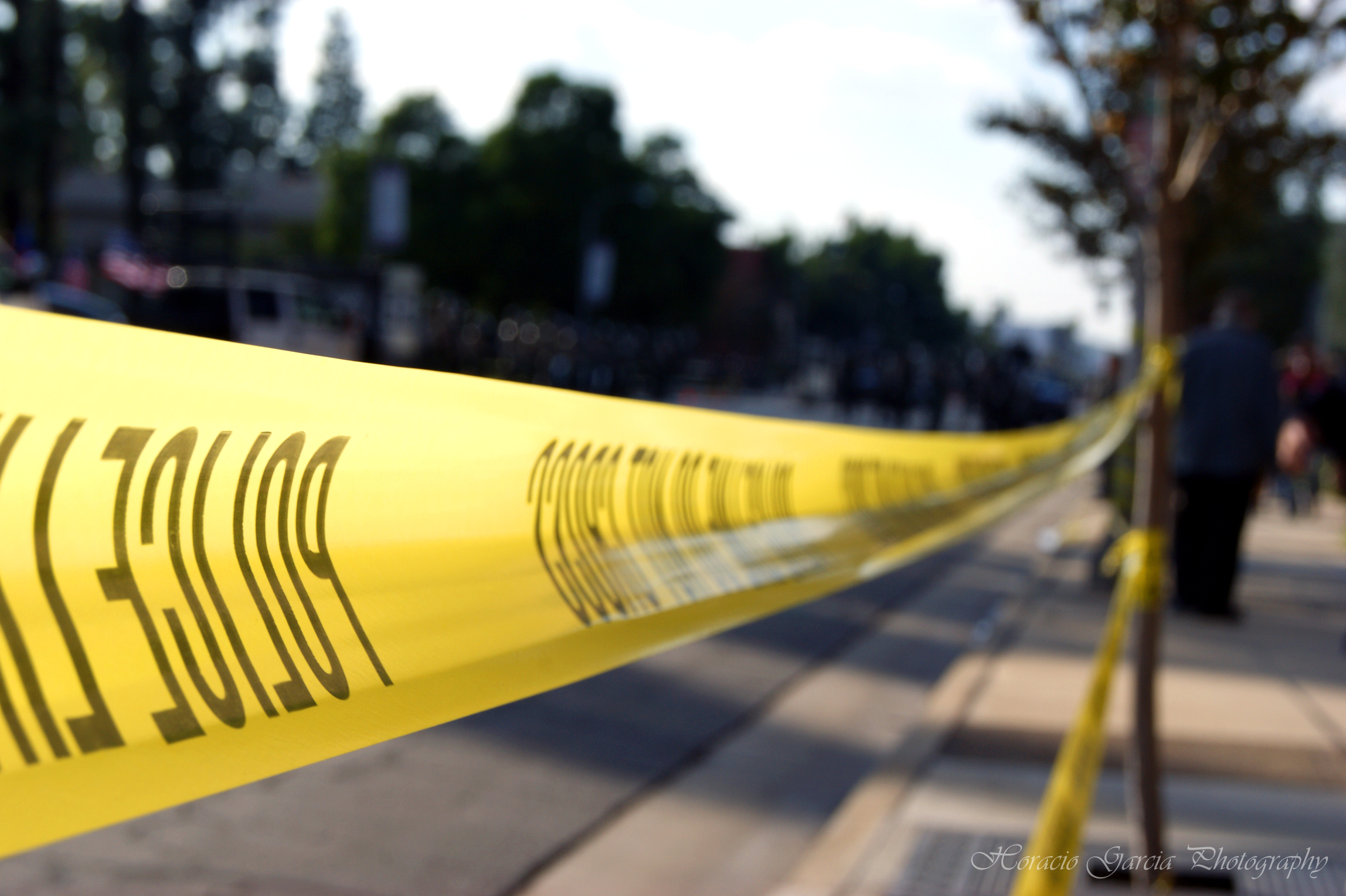 City Hall and surrounding blocks were taped off