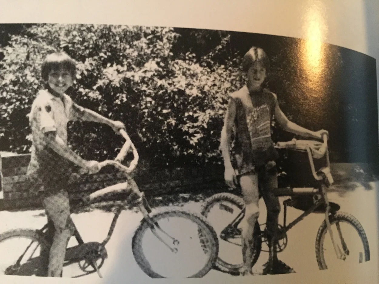 In this rare, archival photo you will notice 1) Beet Juice (left) rocking a single speed all those years ago and 2) Brian rocking early 35080 style via butt cut and sleeveless T.