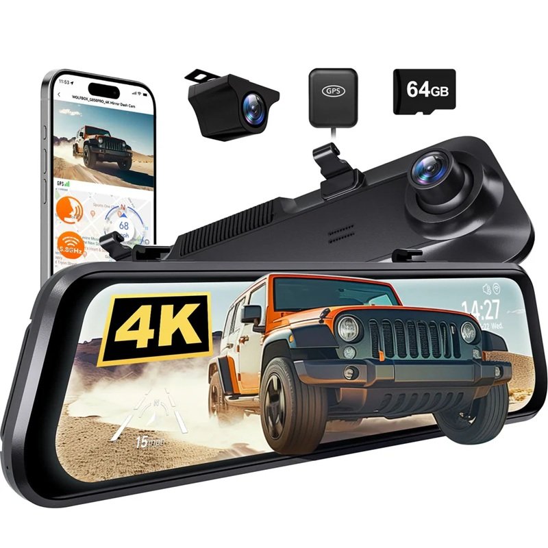 Wolfbox G850PRO Clip Over Mirror Dash Cam