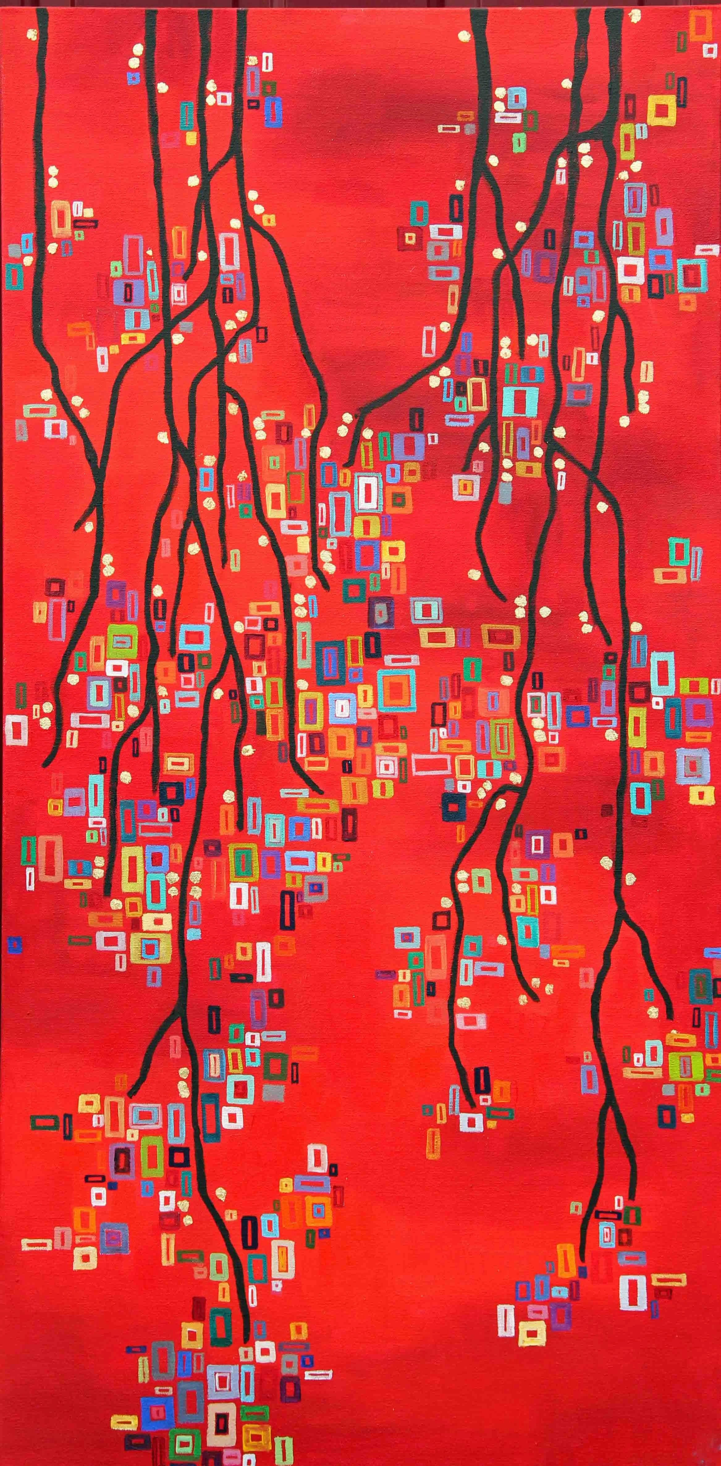 red branches stretching