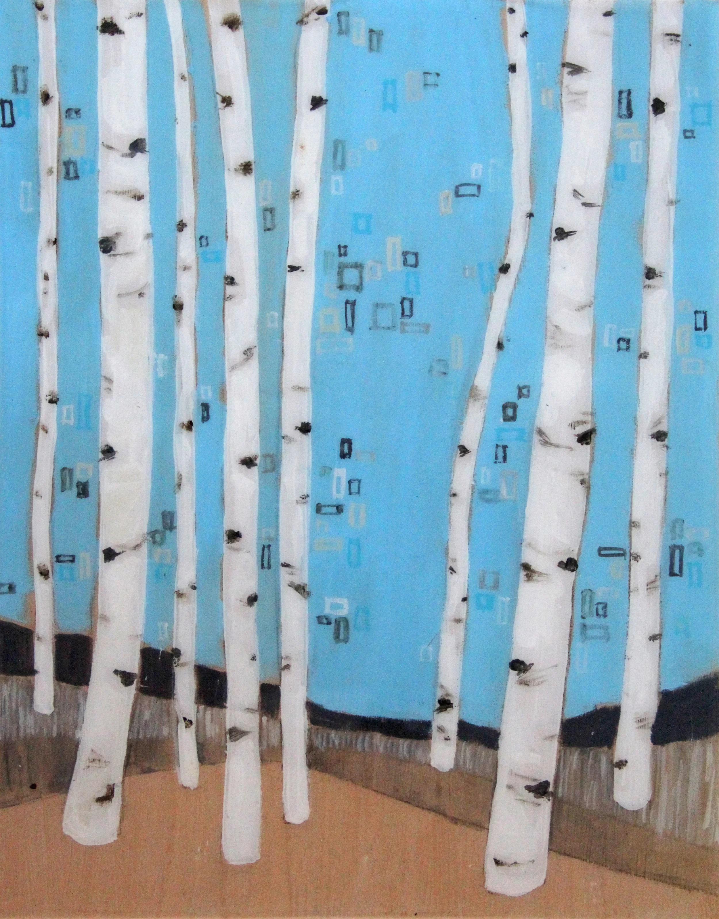 light aspens on wood