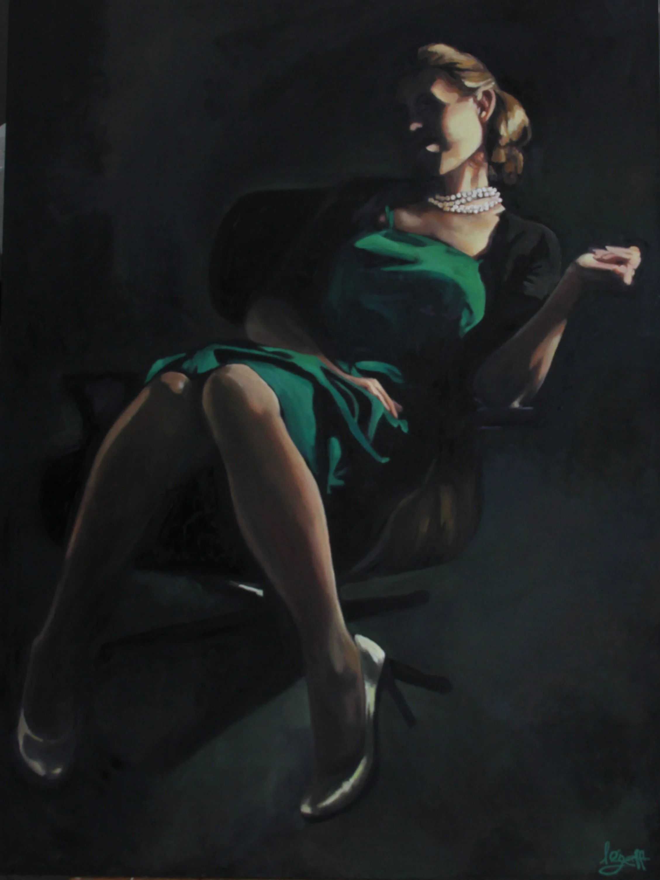 green dress
