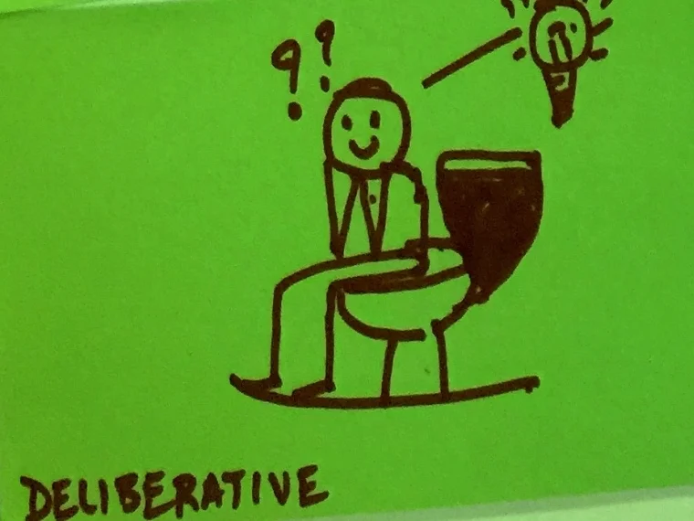 Deliberative StrengthsFinder Singapore Man Pondering Life Toilet
