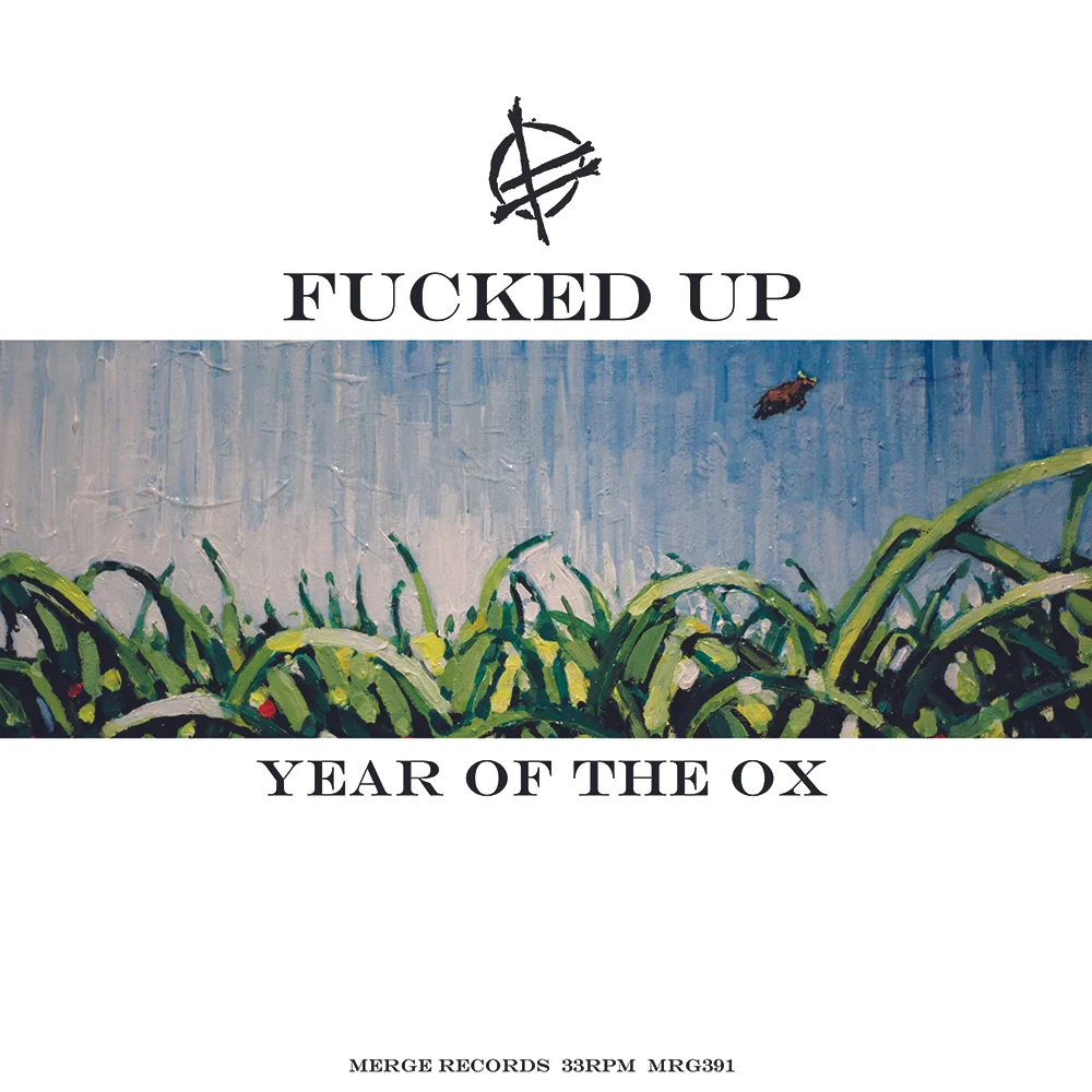 12" VINYL - OUT OF PRESS - BUY ON ITUNES Year of the Ox @ Fucked Up Discography Vocals by Pink Eyes, Bass by Mustard Gas, Guitars by 10,000 Marbles, Gulag and Young Governor, Drums by G. Beat. Recorded November 16-19, 2009 by Jon Drew at Giant Studios, Toronto. Mixed by Jon at Central Audio, Toronto. Produced by Fucked Up and Jon Drew. Written and Performed by Fucked Up. Lyrics by 10,000 Marbles. A-side art by Susan Gale. Design and Layout by 10,000 Marbles and Mustard Gas. Mastered by Jeff Lipton at Peerless Mastering May 2010. Published by Rats Love Music for Hidden World Enterprises Incorporated. Additional Players: Vocals by Nika Roza Danilova (Zola Jesus) Strings by Old Strings, New Puppets, featuring Boris Kupesic (violin), Diane Leung (viola) and Elspeth Poole (cello). Released by Merge Records MRG391 https://www.mergerecords.com/