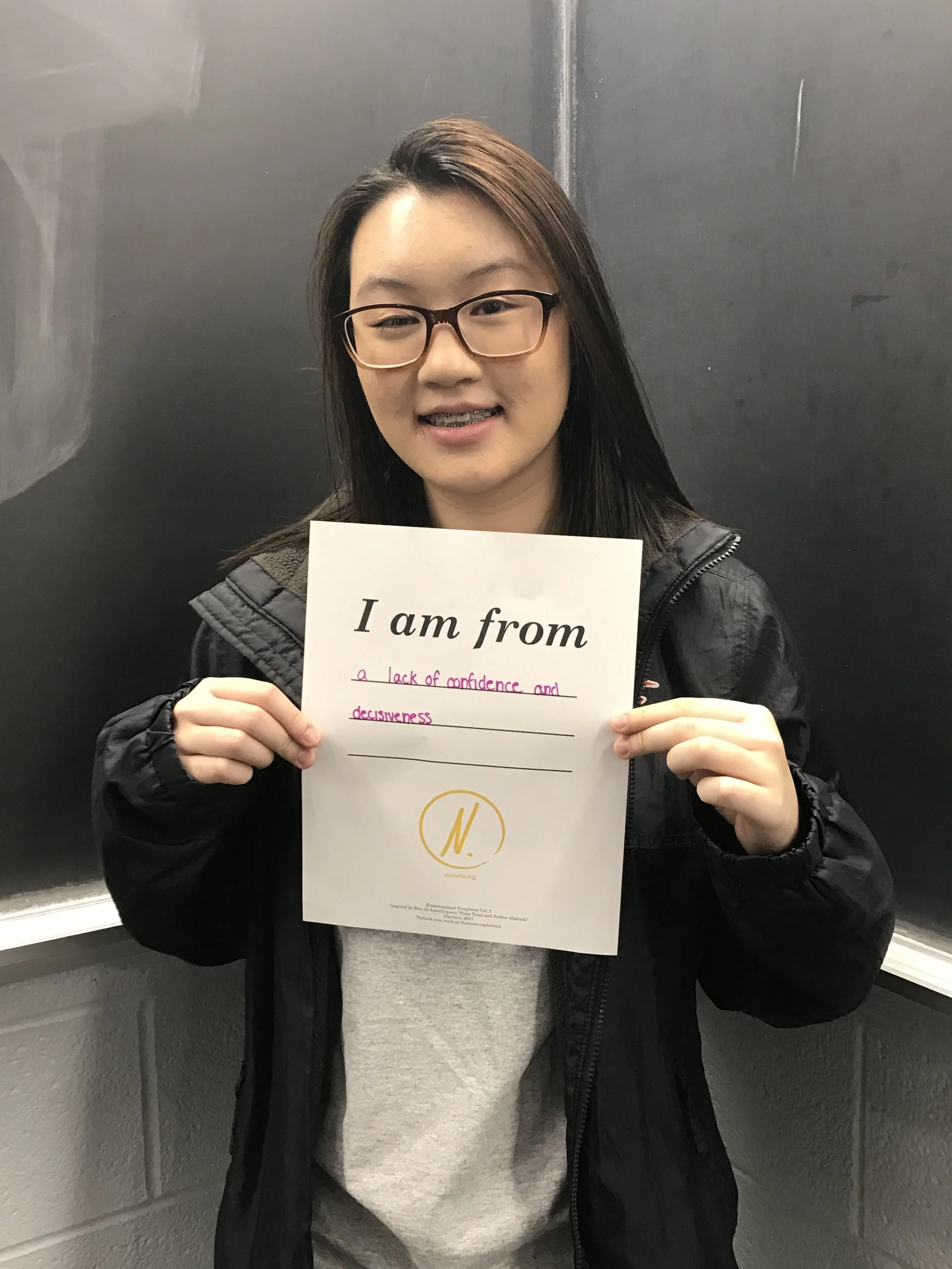  "I am from a lack of confidence and decisiveness."&nbsp;   Anonymous  