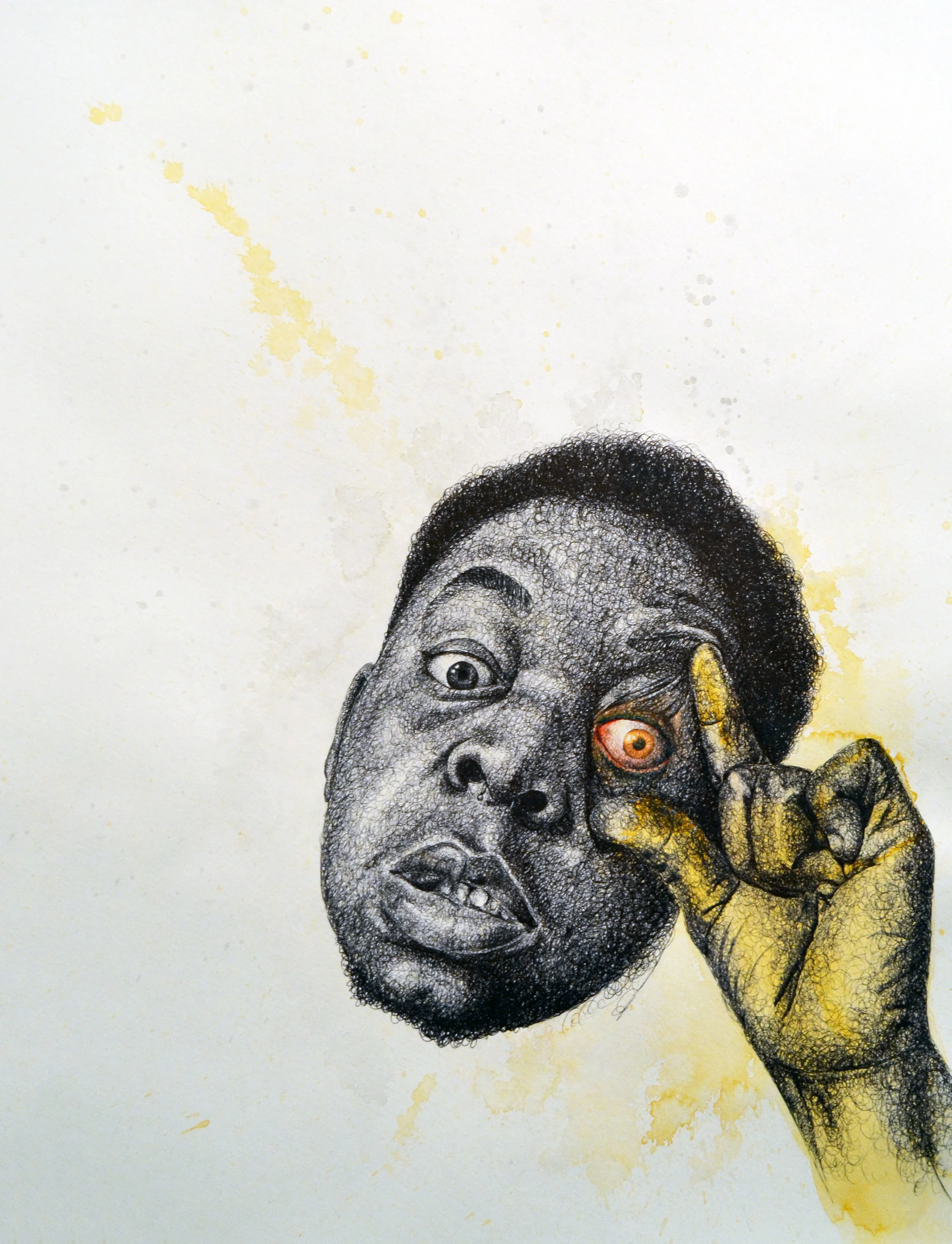 Untitled (2015) Ballpoint Pen, Acrylic, and Colored Pencil 22’’ x 30’’ 2015