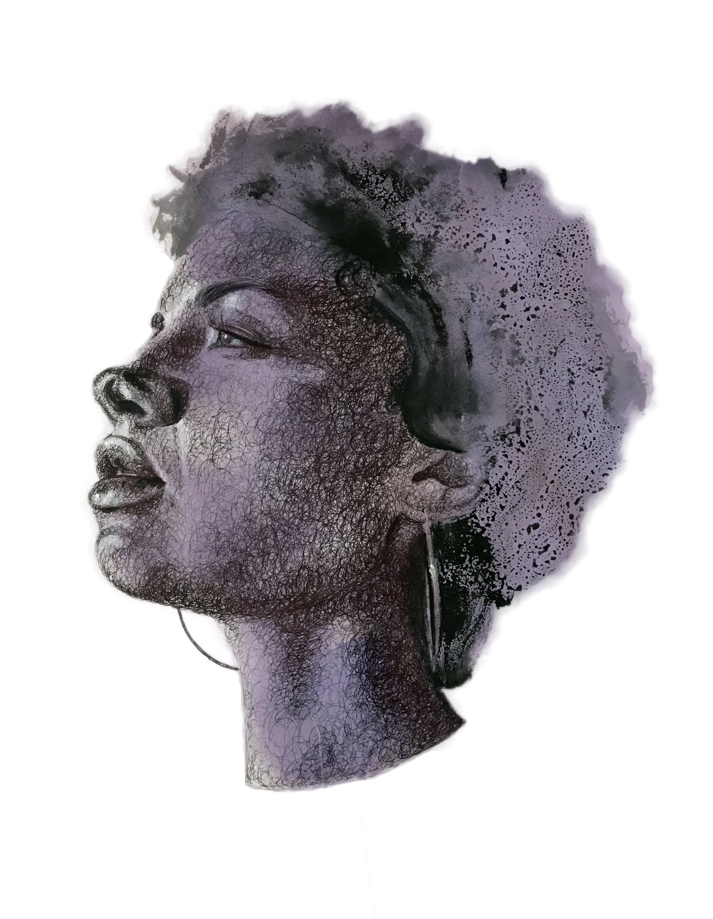 We Can’t Breathe #7 Ballpoint Pen, Spray paint, and Colored pencil 22’’ x 30’’ 2018