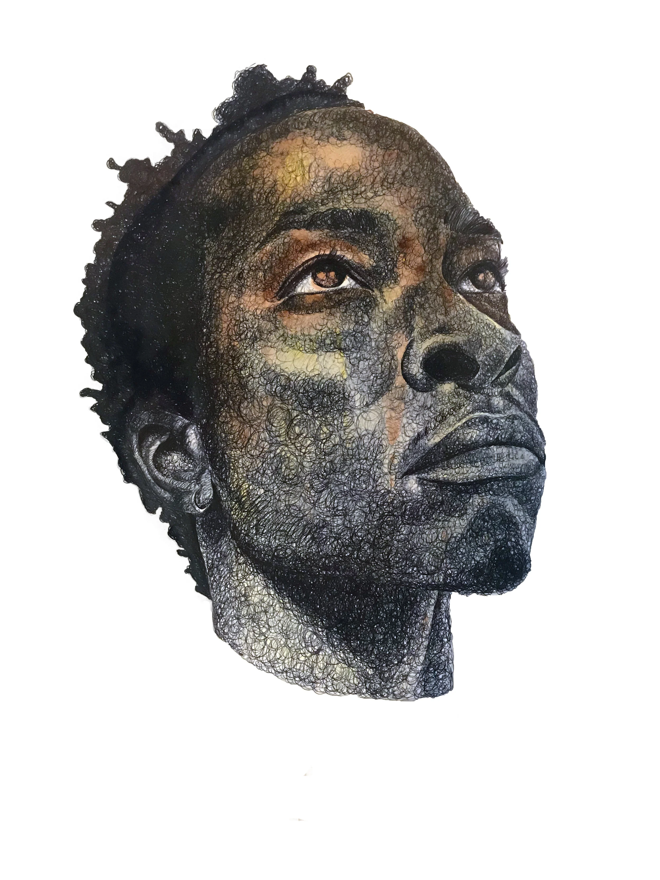 We Can’t Breathe #6 Ballpoint Pen, Acrylic, and Colored Pencil 22’’ x 30’’ 2018