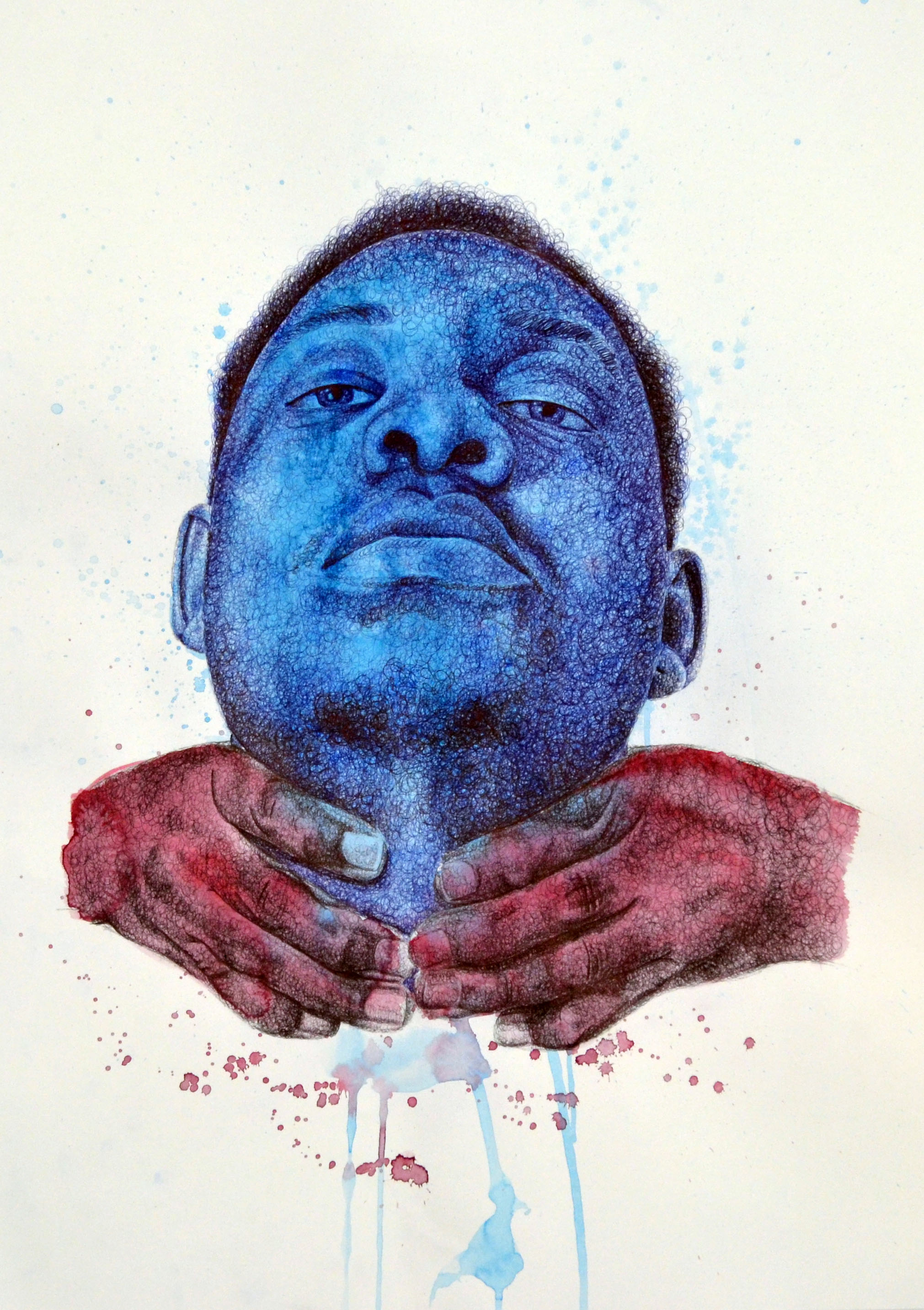 We Can’t Breathe #2 Ballpoint Pen, Gouache, and Colored Pencil 22’’ x 30’’ 2016