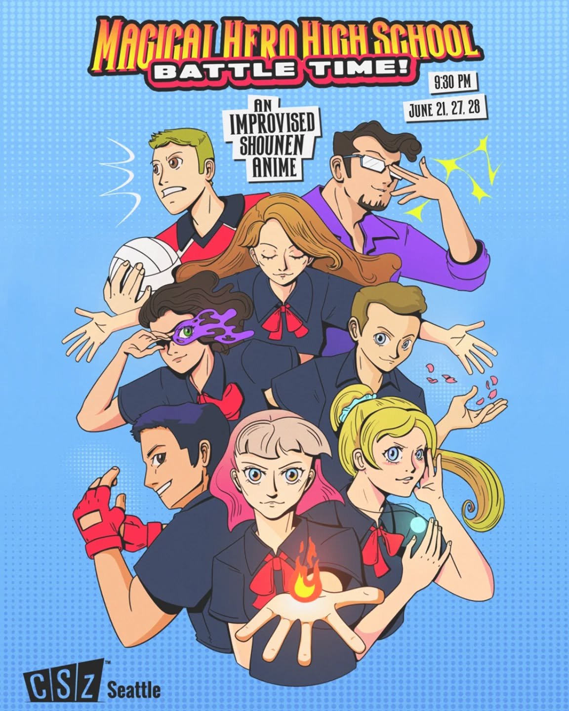 Watch our heroes fight evil and pass finals with the powers of magic, friendship, and punches. CPG's creative director debuts Magical Hero High School: Battle Time tomorrow (6/21) at @cszseattle. Message us for ticket details and discounts.