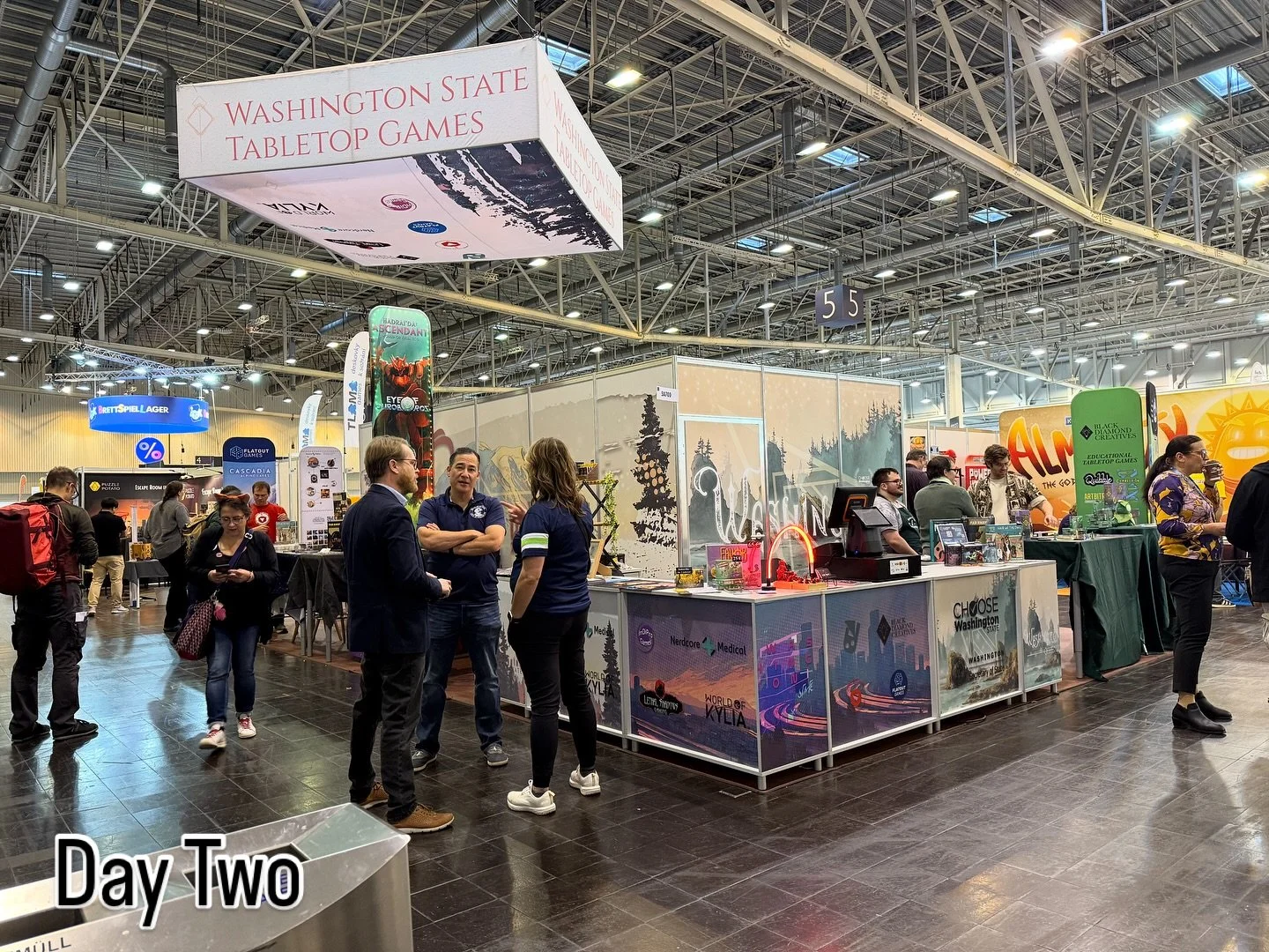 Today was incredible! The crowd was dense and electric! We sold all but two copies of Hair of the Dog and got to share our games with some BIG PLAYERS in the game industry! So many fun people learned our games today and we are so thankful to all of y