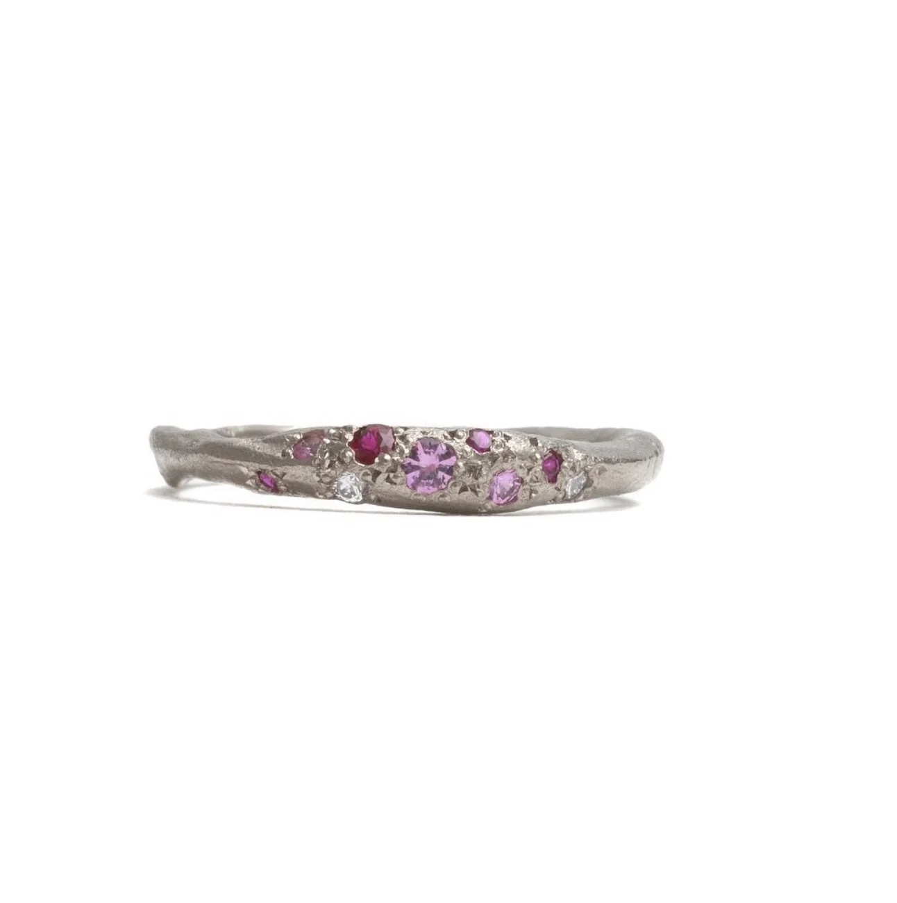 18ct white gold &lsquo;Hera&rsquo; ring set with diamonds, rubies and pink sapphires.

This ring can be made to order in your choice of gold and gemstones.
Contact me at info@katherinebowman.com.au for any queries regarding bespoke commissions.
.
#he