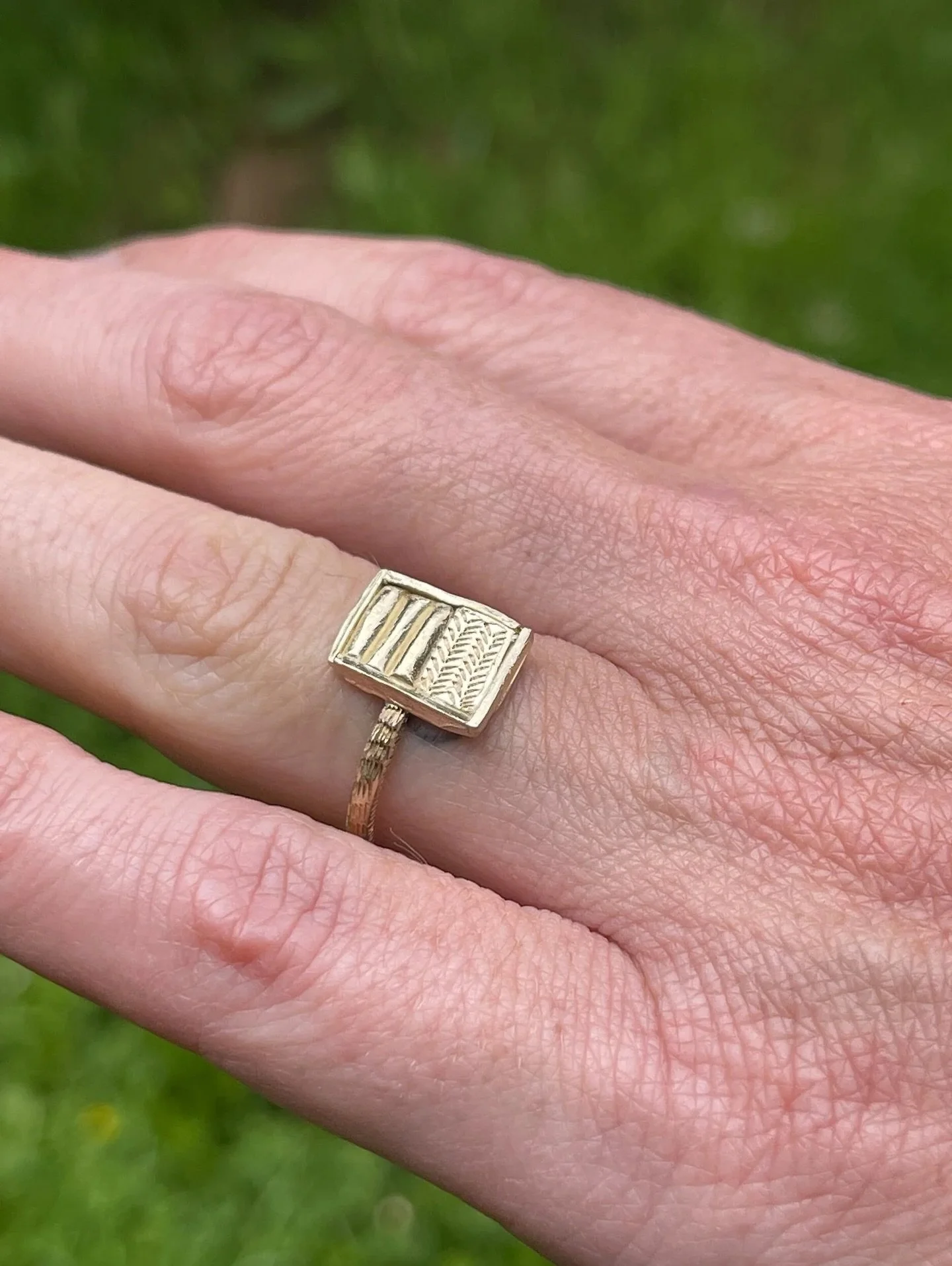 Series of One #27
9ct yellow gold 

Available online! Email info@katherinebowman.com.au if you would like more information regarding this ring.

#golden #unique #oneofakind #handmade #ring #katherinebowmanjewellery #handmade #handmadejewellry #maker 