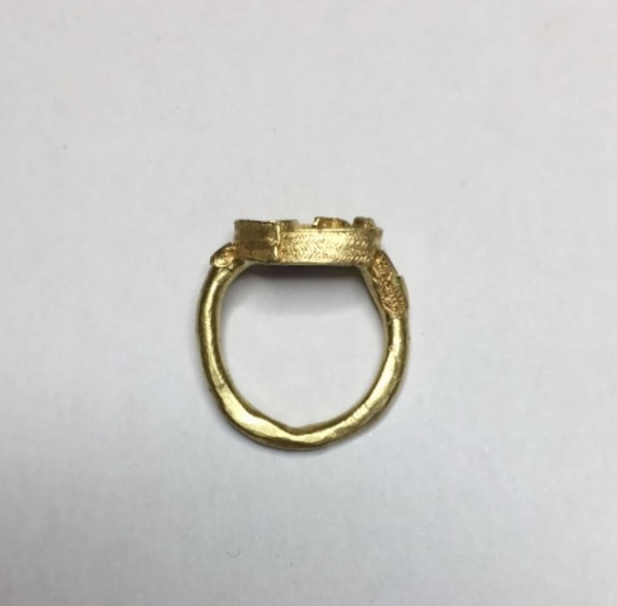 Golden handmade unique precious ring.