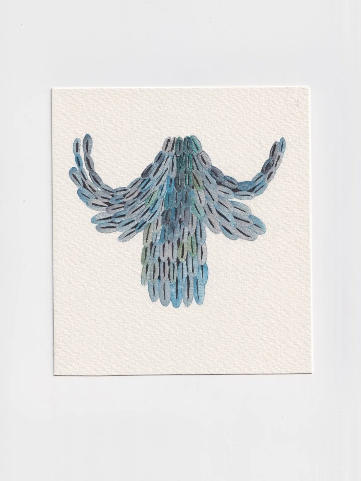 &ldquo;This new body of work has drawn inspiration from embroidery motifs. For the watercolour collection, I primarily looked at early English embroidery. My idea was to isolate a small section, then redraw it and then play with the form until I had 