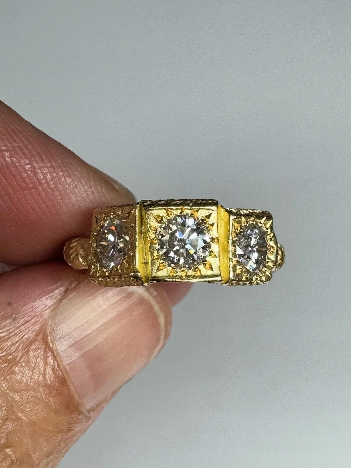A ring for Julia.

18ct yellow gold Caravel ring set with diamonds.

This was a bespoke commission for a client using her own diamonds. 
It was a real pleasure making this ring and also, the experience of working with Julia was very special.

If you 