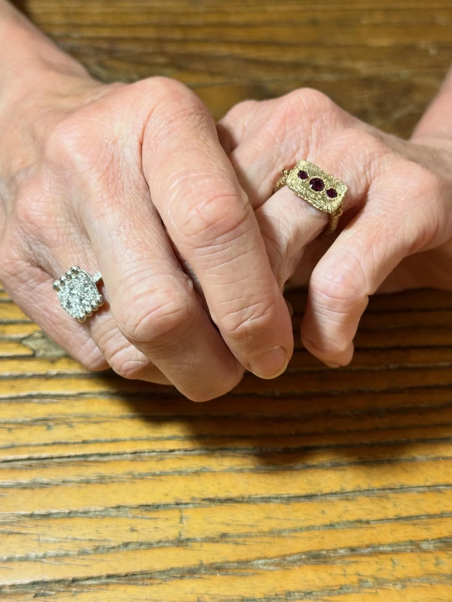 Rings for Michelle.

9ct yellow gold ring set with rubies.

9ct white gold set with diamonds.

Worn here by Michelle ✨

#handmade #bespoke #rings #katherinebowmanjewellery