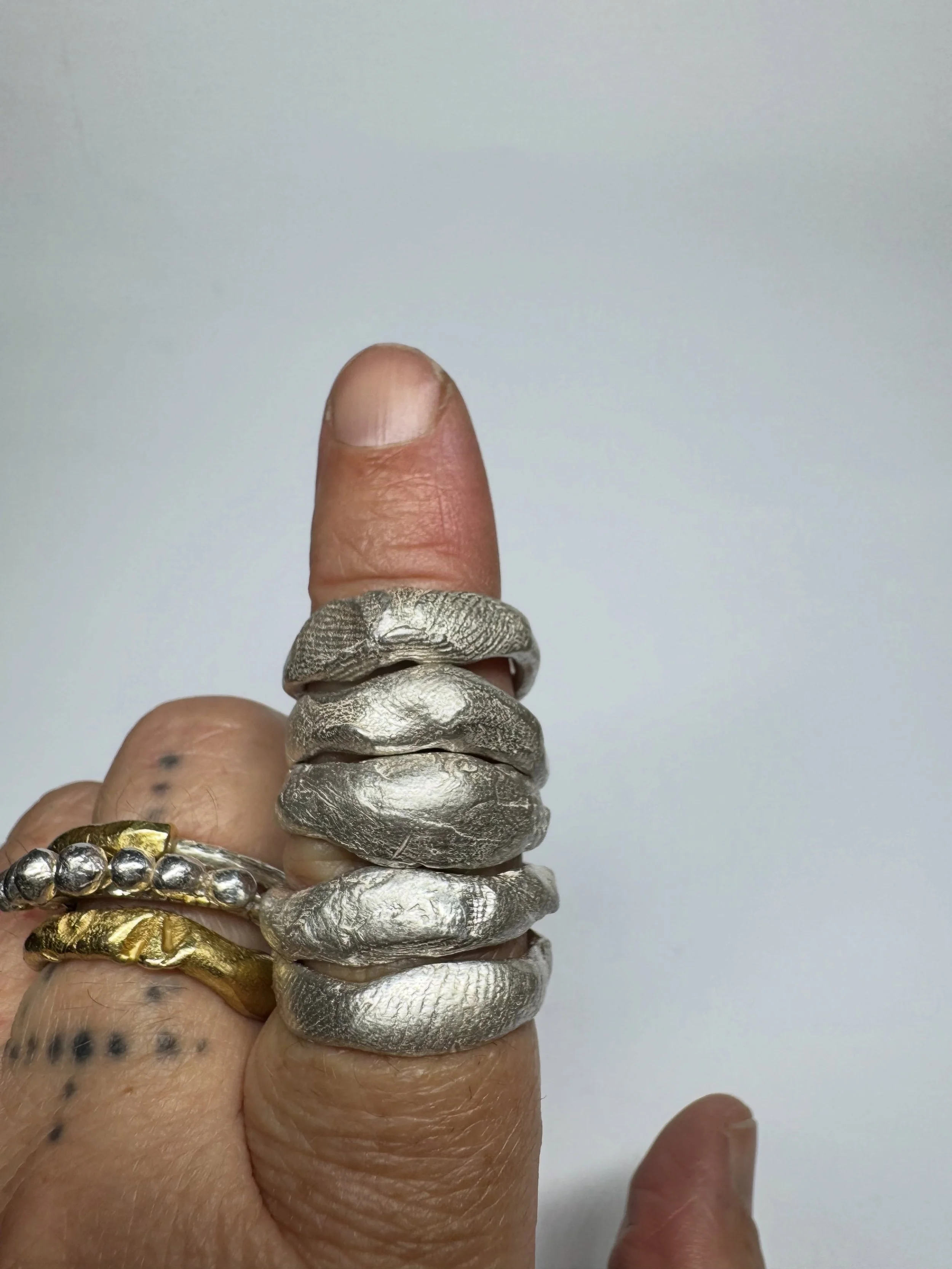 From the top&hellip;

#158.
#160.
#159.
#161.
#162.

Handmade sterling silver rings - available online and directly through the studio! 

New rings are online now - some have already found their homes! 
Please email or DM any questions, there is only
