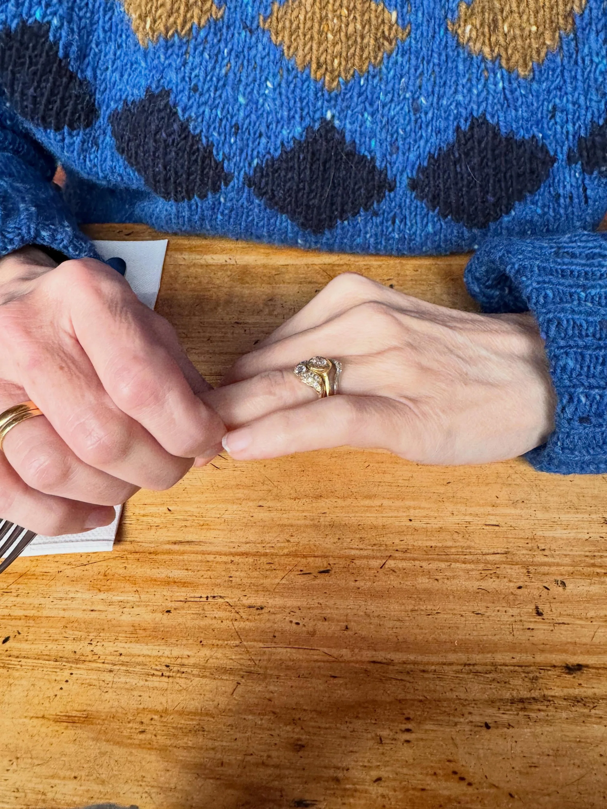 Nikki wearing her Love Theme for the Wilderness ring set.
It is so lovely to see Nikki @hellonikkistefanoff and her rings.

#client #friend #gratitude #handmade #katherinebowmanjewellery