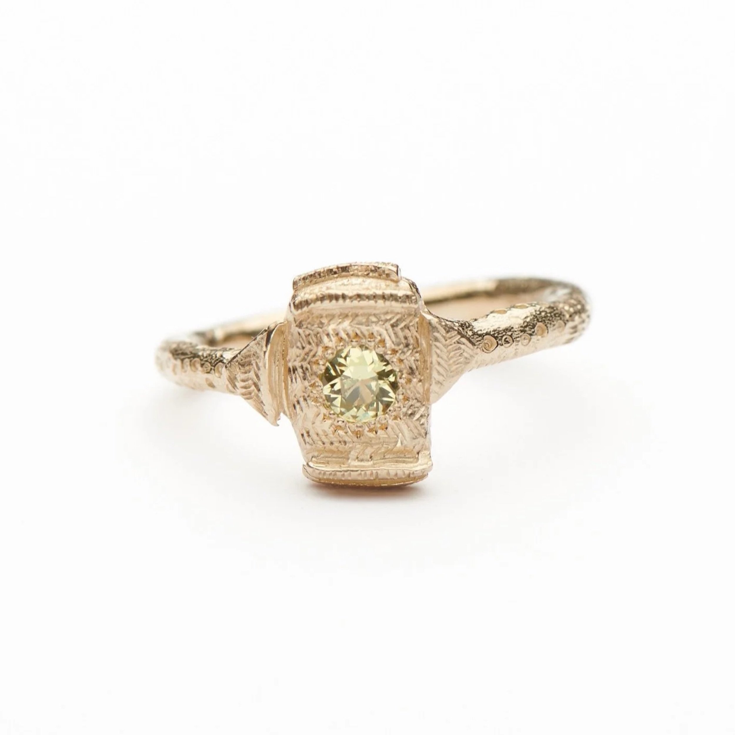 #48.

Handmade 9ct yellow gold ring set with a 4mm round Australian parti sapphire 0.30ct. This ring is hand engraved.

The 9ct yellow gold used to make this ring is completely refined from guaranteed 100% reclaimed and recycled precious metals.

Sta