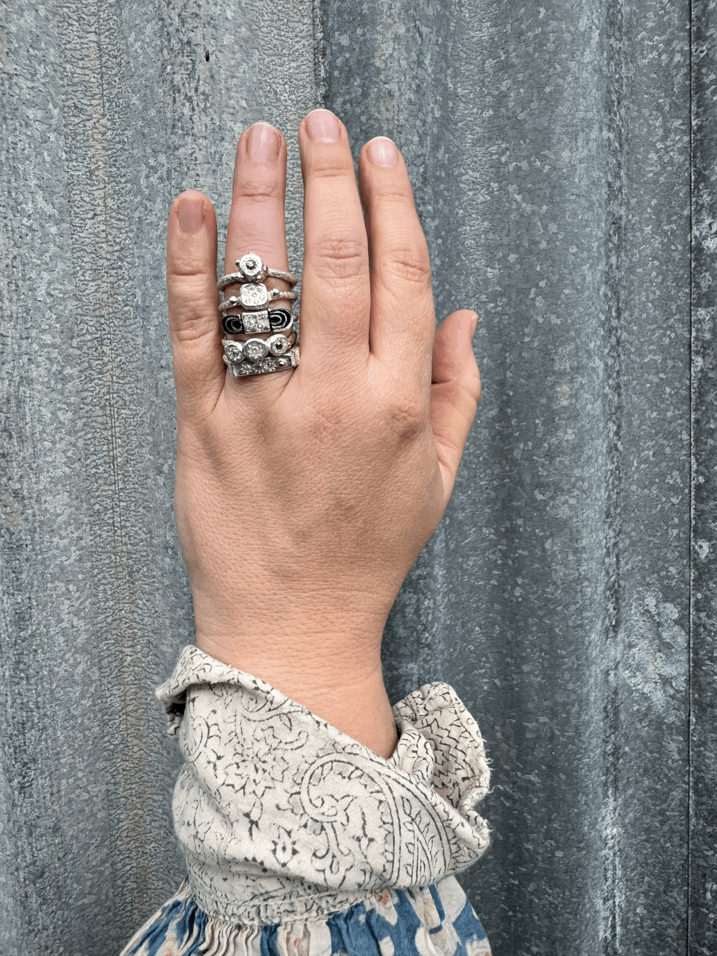 Diamonds, silver, and a little bit of gold.