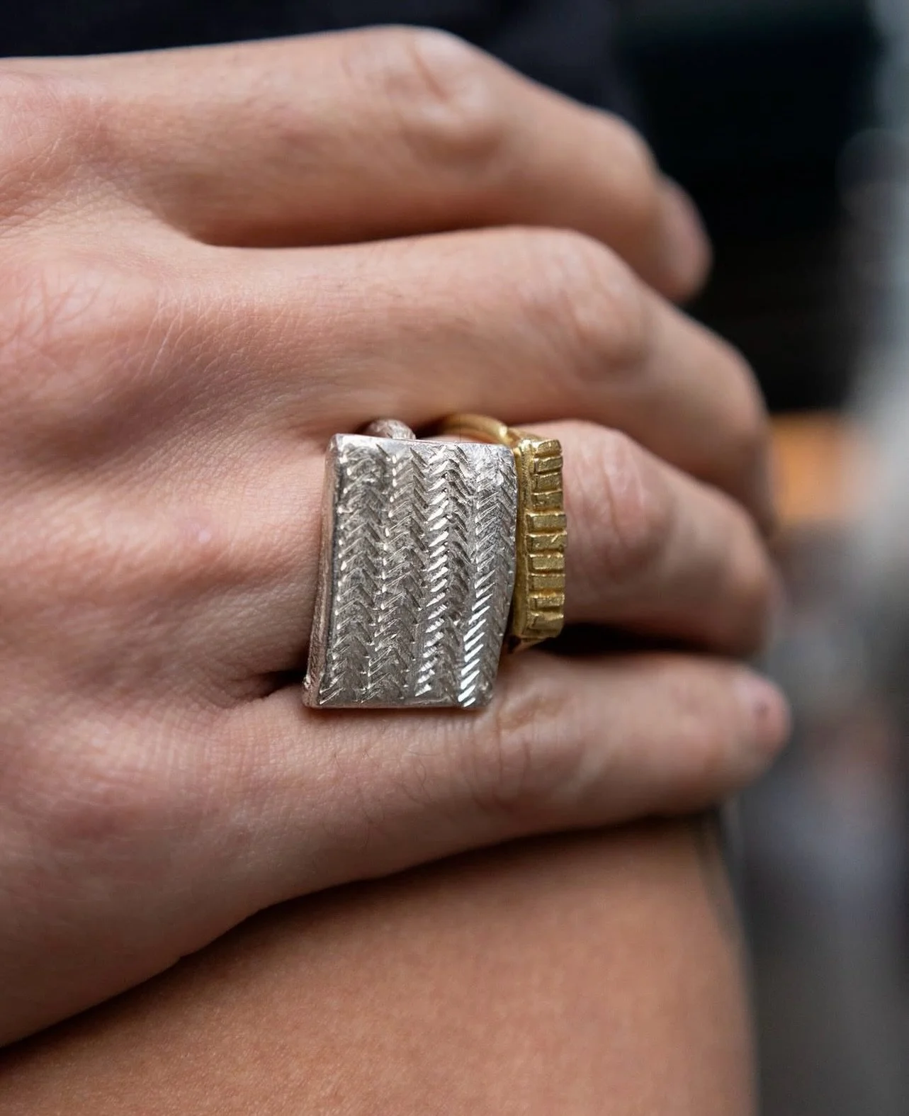 Repost from @egetal ✨

&ldquo;Offerings Ring and Ring #24 by Katherine Bowman. 
Rich with textural engravings, designed to be imbued with personal meaning.
Referencing history and crafted with a contemporary context, Katherine has lovingly created pi