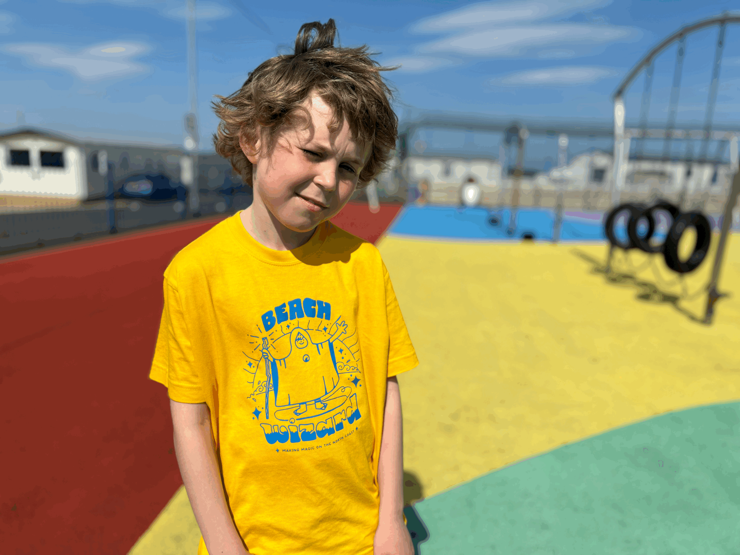 beach wizard portrush kids tee