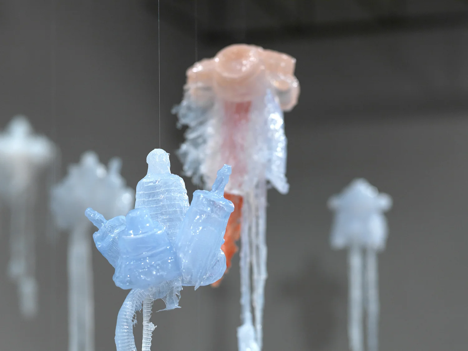 Smack (detail), Penelope Davis, Nellie Castan Gallery (VIC) 2011, silicone, nylon thread