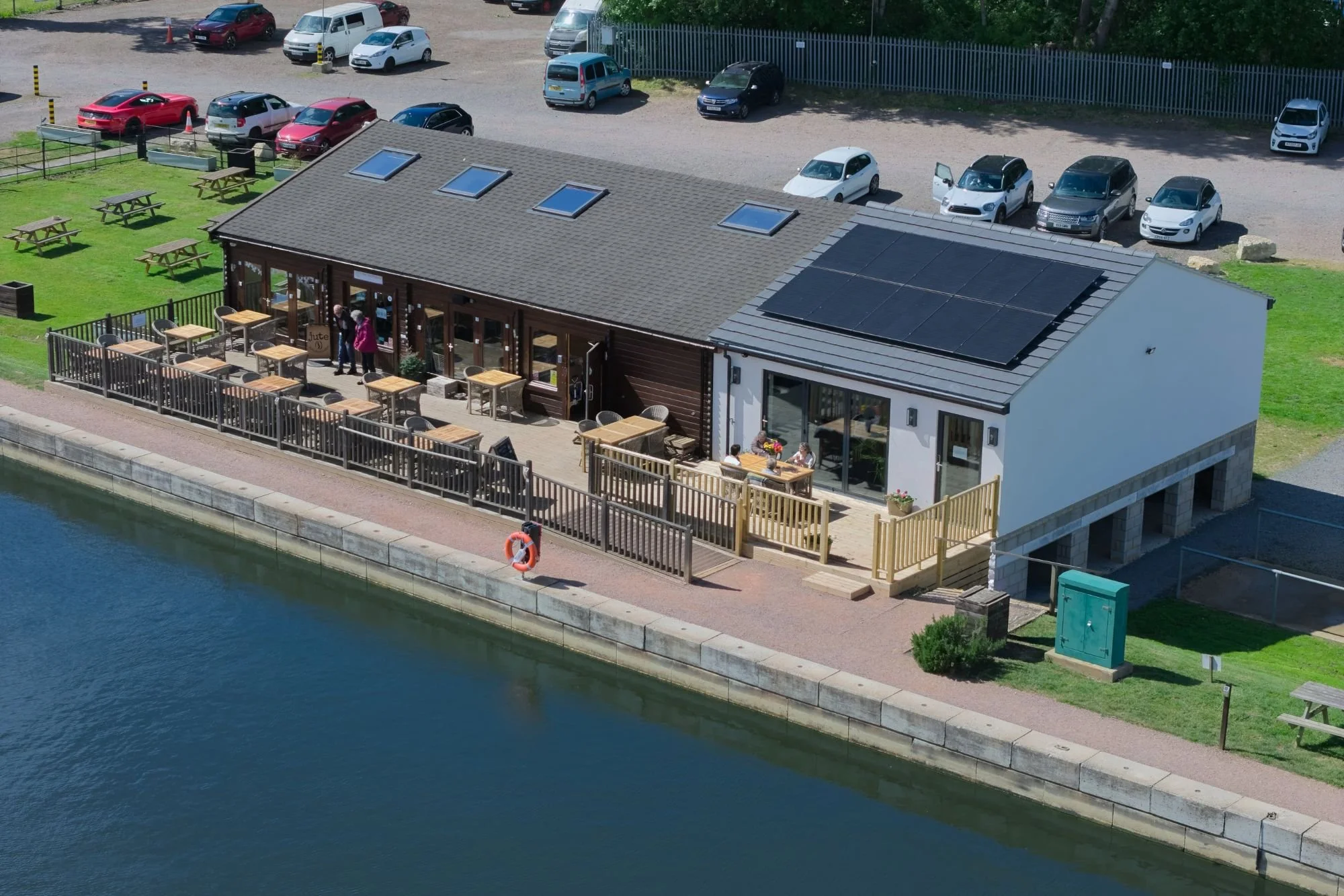 Whitemills Marina extended facilities building aerial view