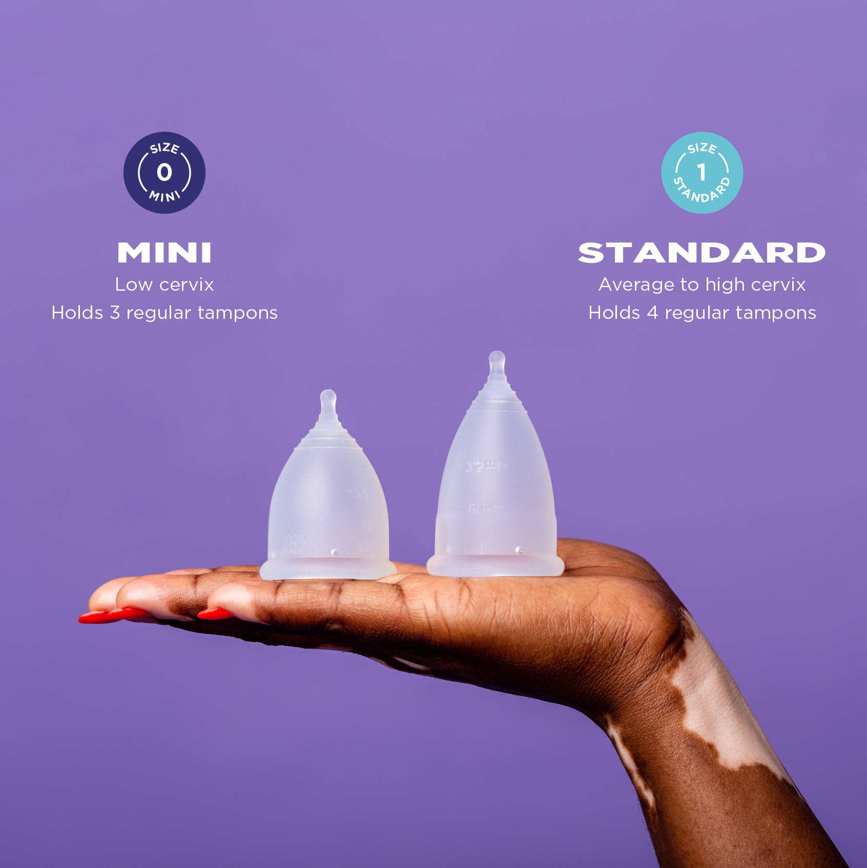 Cora Menstrual Cup, Medical Grade Silicone, Clear, 12 Hour Leak Protection,  Size 1