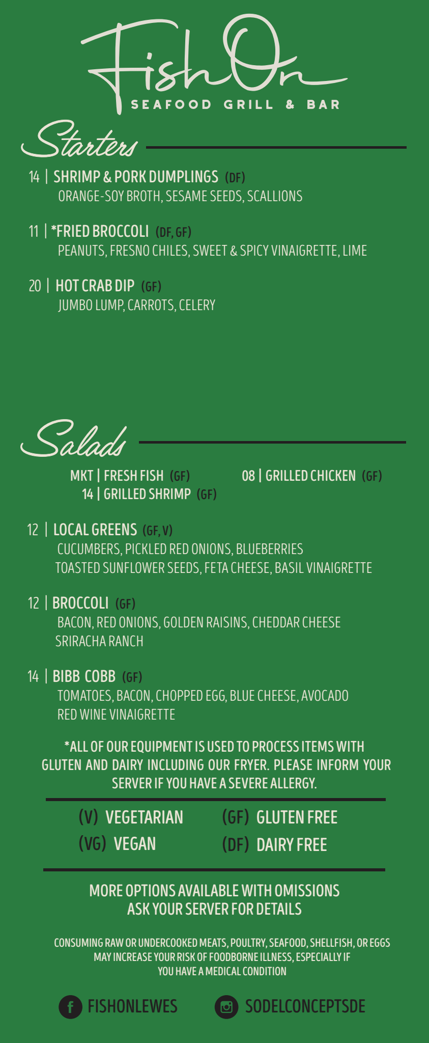 Fish On Menu See Our Menu | Seafood in Lewes, DE | Fish On