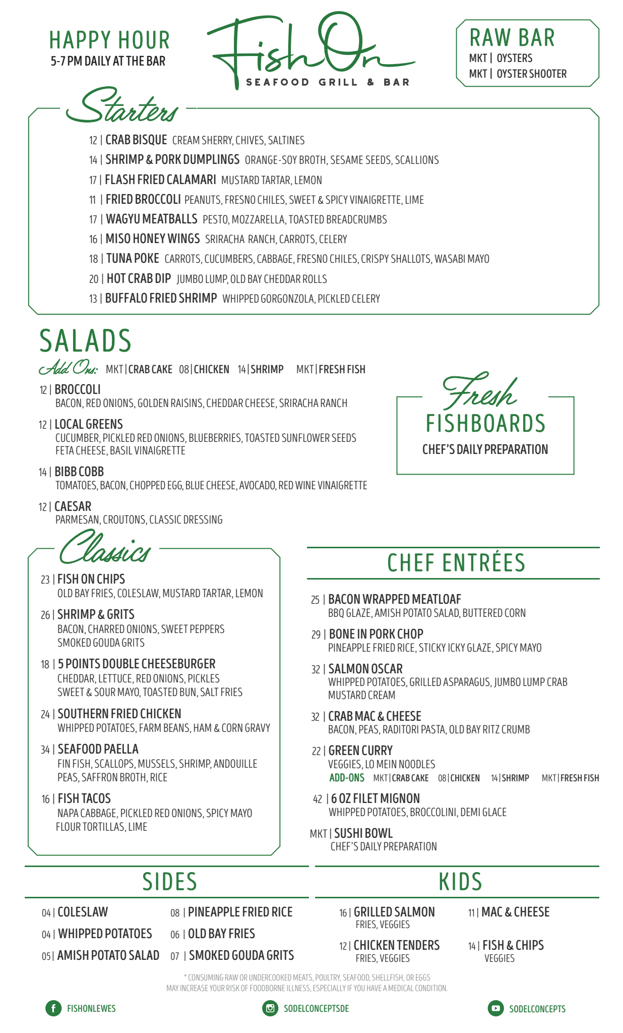 Fish On Menu See Our Menu | Seafood in Lewes, DE | Fish On