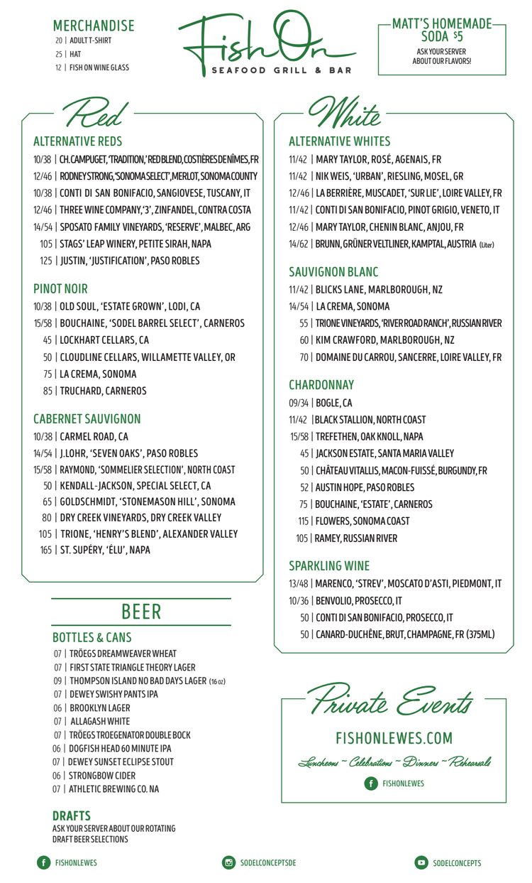 See Our Menu | Seafood in Lewes, DE | Fish On