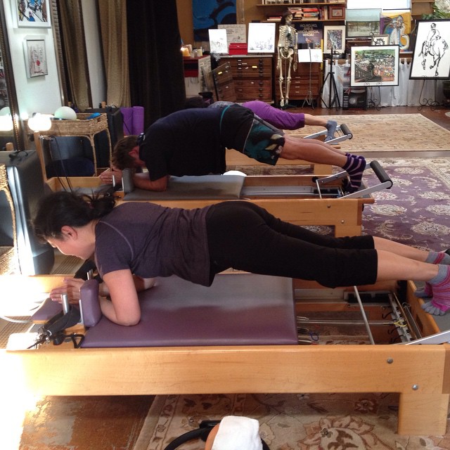 2 minute planks on the reformer