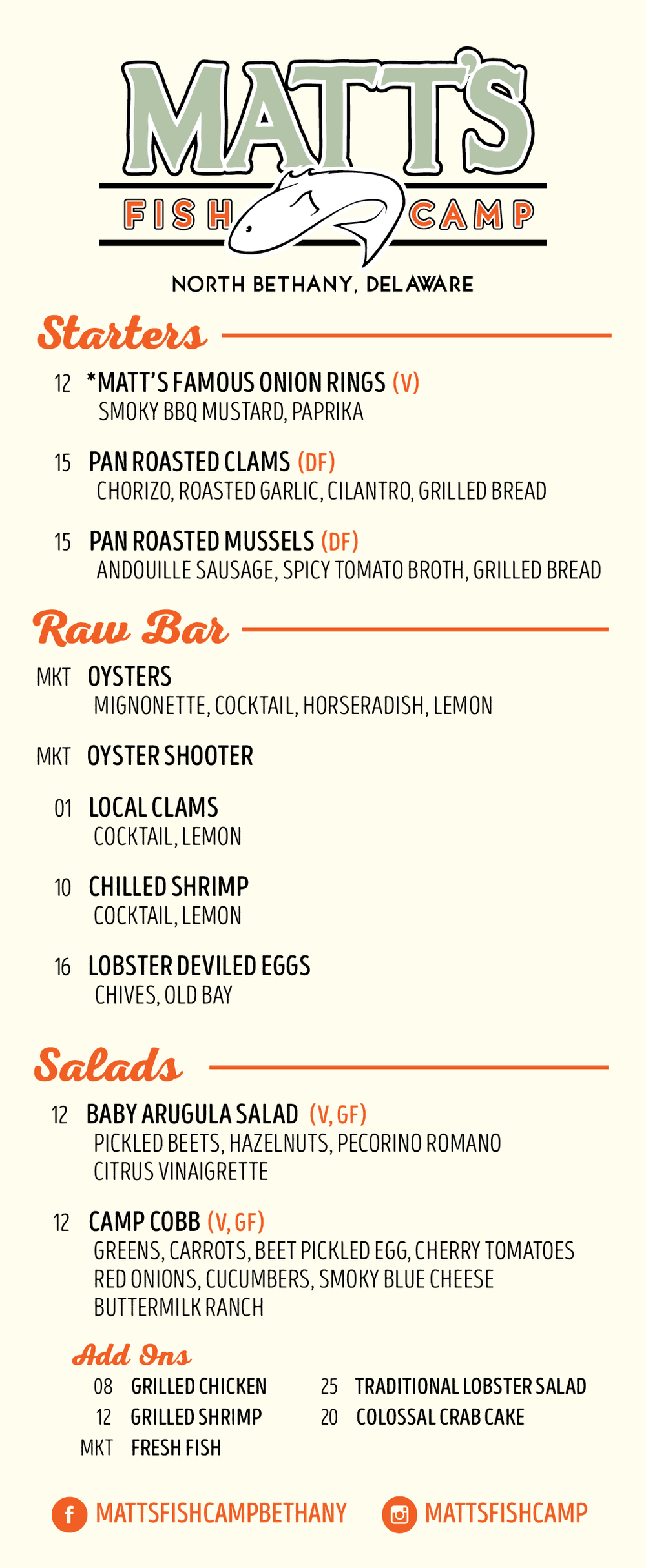 See Our Menu Bethany Beach Seafood Matt's Fish Camp