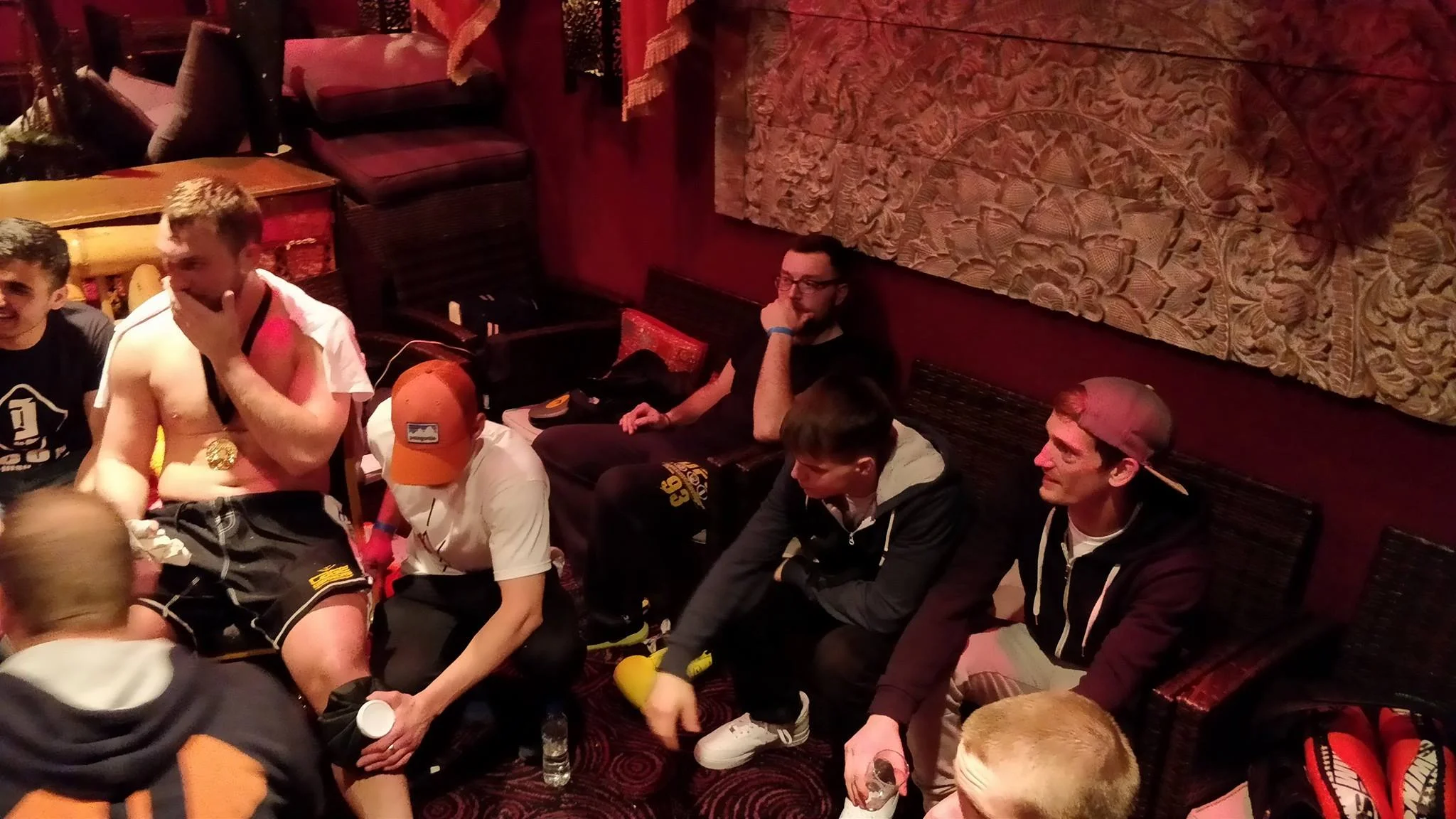Marius getting his leg iced after a heavyweight war!