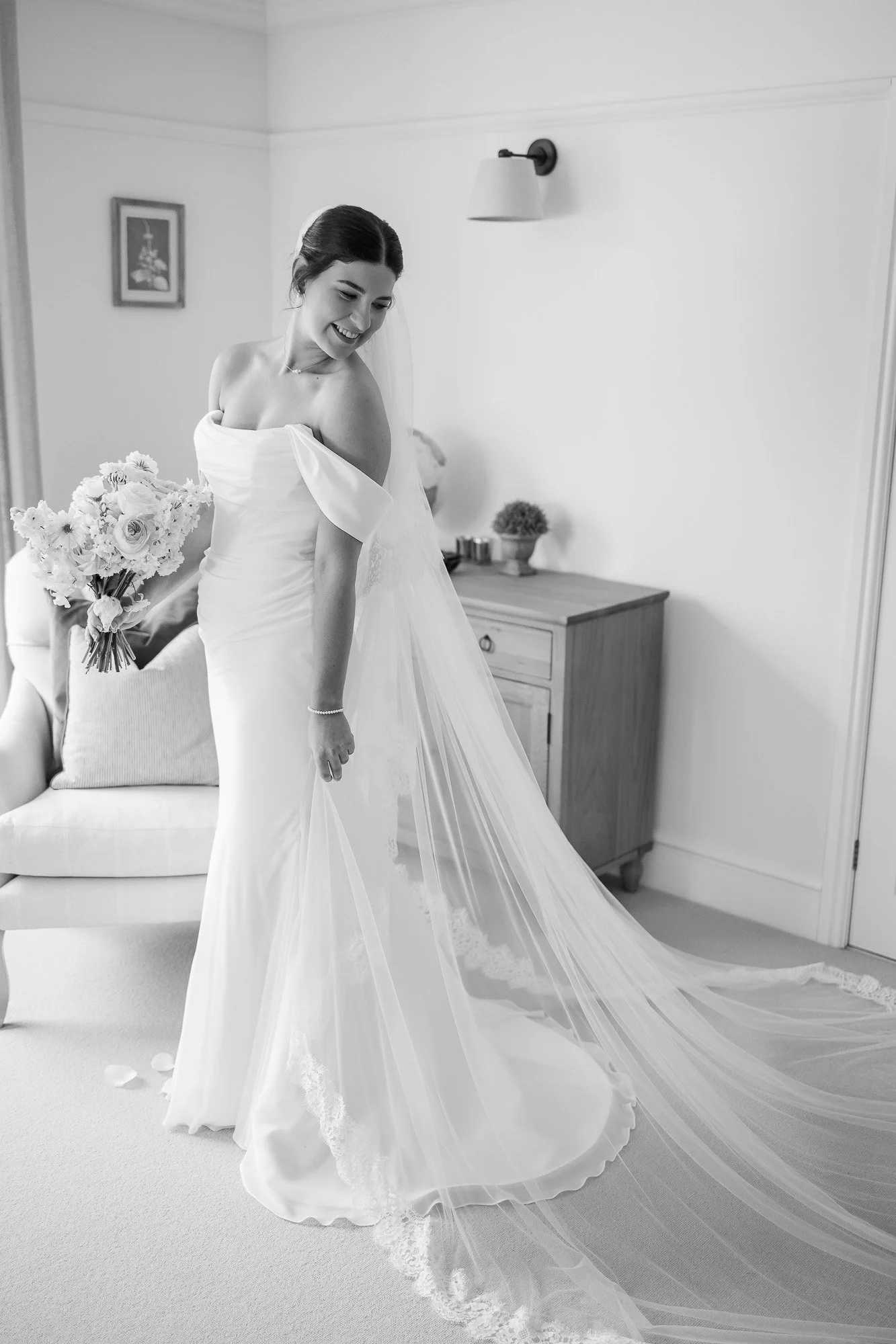 bride in her dress