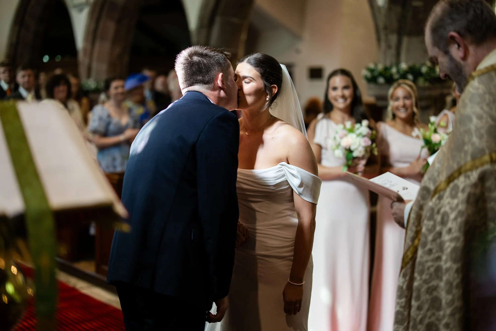 first kiss bride and groom