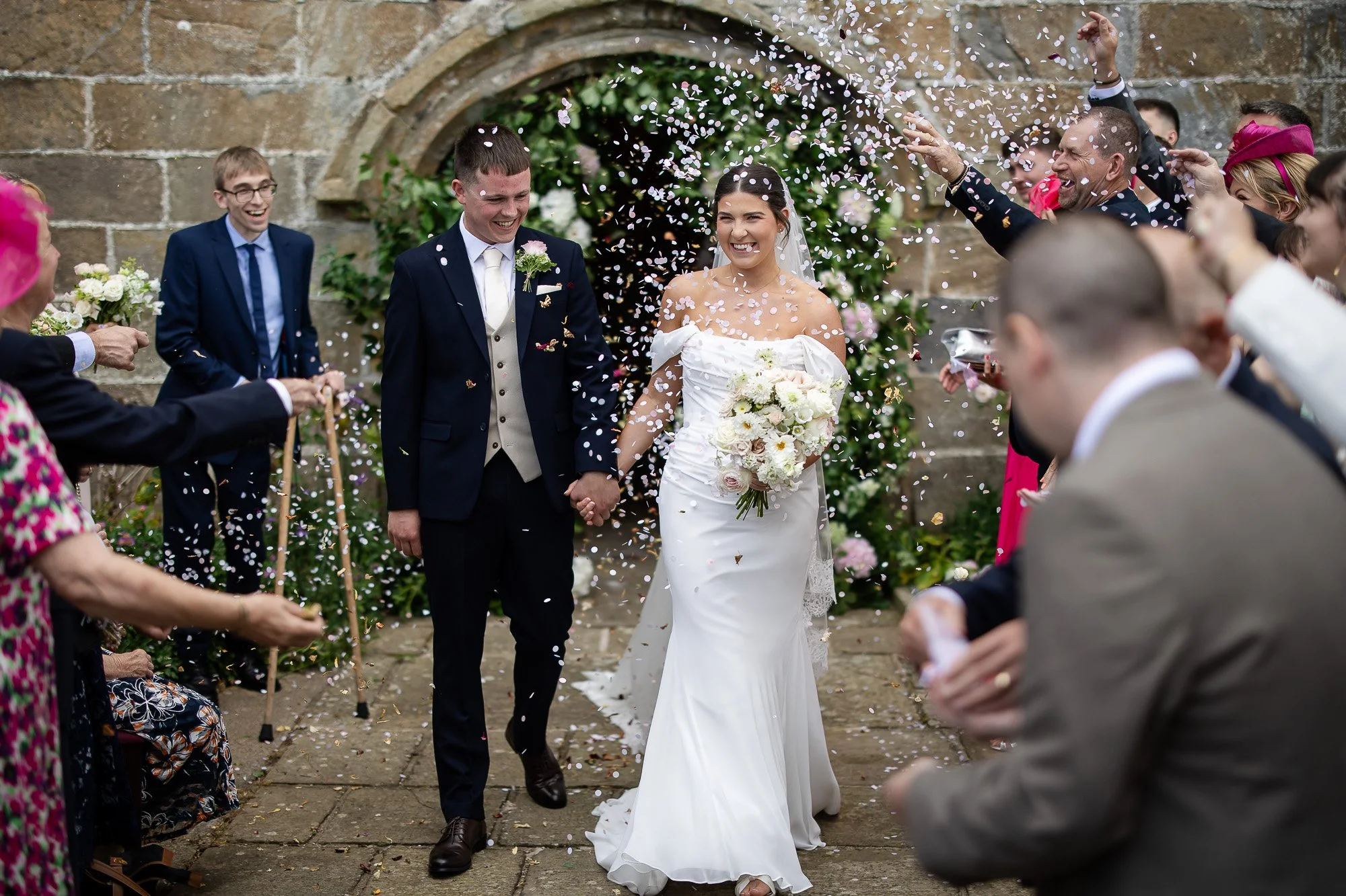 confetti outside church
