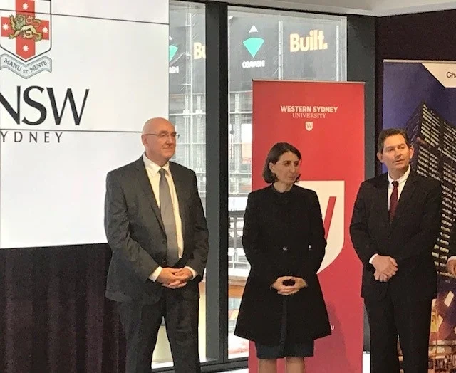 UNSW President and Vice-Chancellor Professor Ian Jacobs, NSW Premier Gladys Berejiklian, & WSU Vice-Chancellor and President Prof. Barney Glover