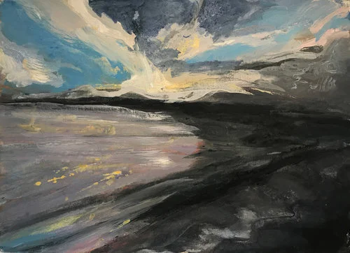  Blue Wave 10. Acrylic on paper. 30x40”  