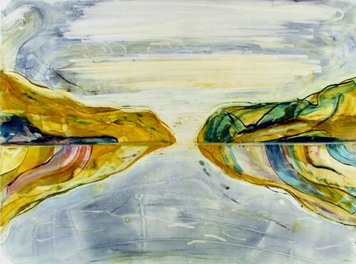 With or Without You 8 , watercolor monoprint 26 x 32"